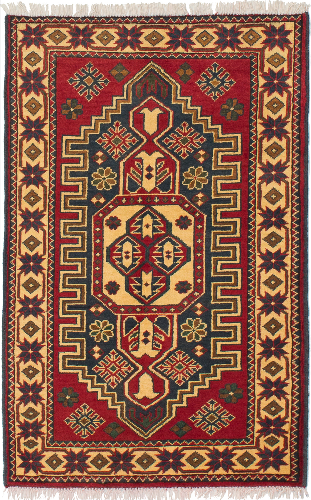 Hand-knotted Finest Kargahi Red Wool Rug 2'8" x 4'3" Size: 2'8" x 4'3"  