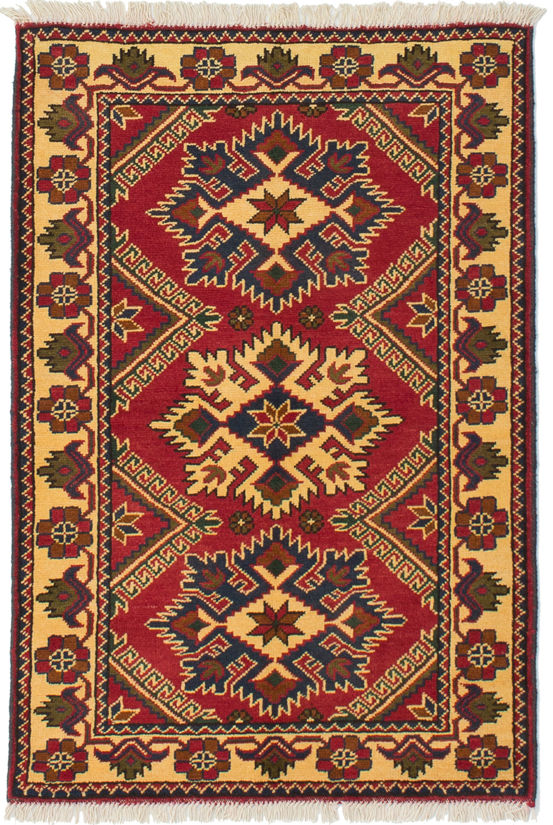 Hand-knotted Finest Kargahi Red Wool Rug 2'8" x 4'1" Size: 2'8" x 4'1"  