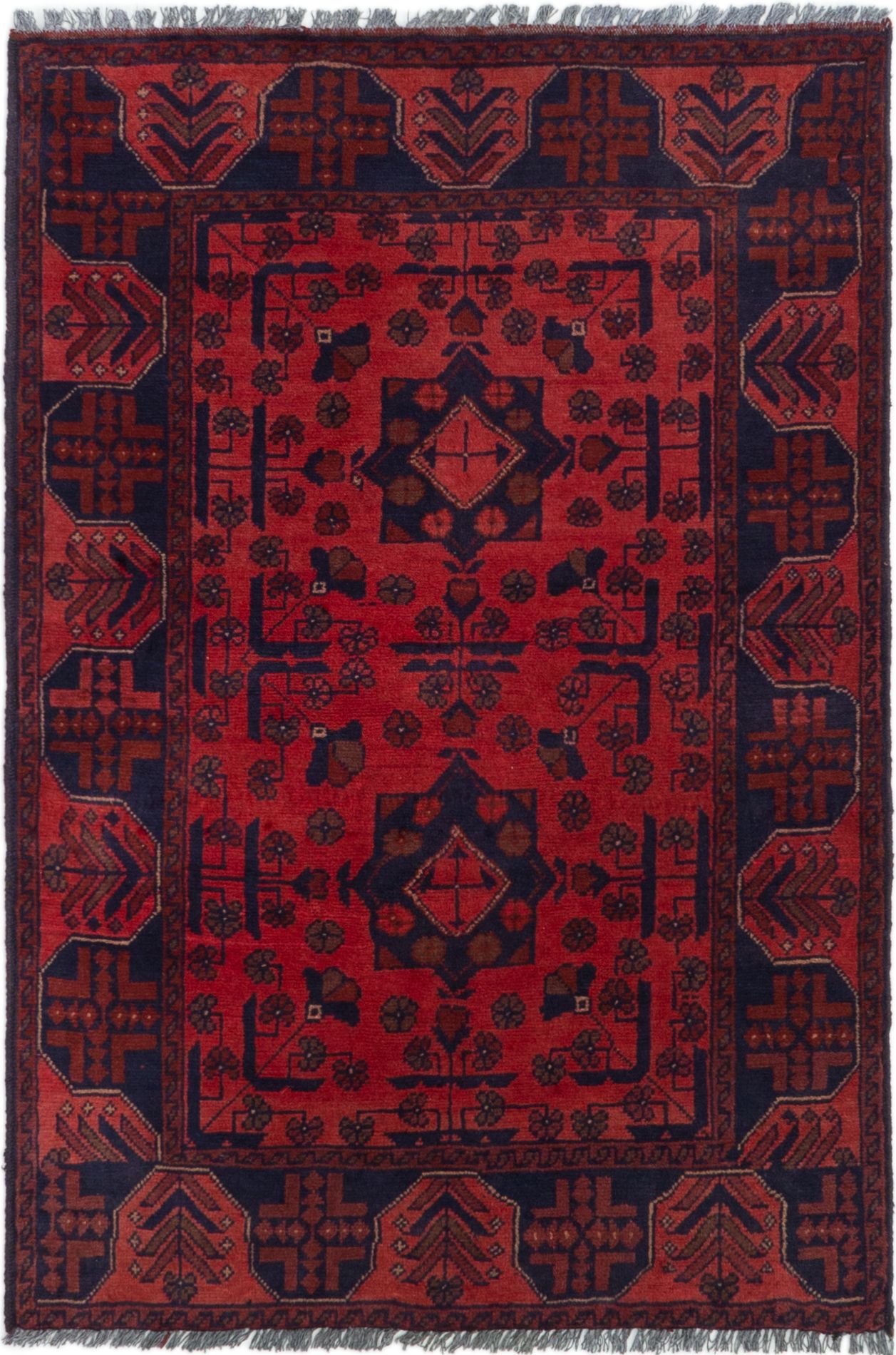 Hand-knotted Finest Khal Mohammadi Red Wool Rug 3'3" x 4'11" (33) Size: 3'3" x 4'11"  