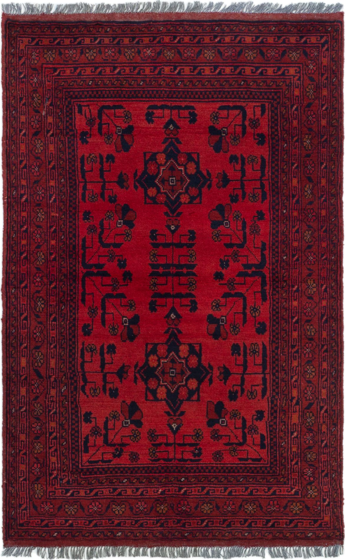 Hand-knotted Finest Khal Mohammadi Red Wool Rug 3'3" x 5'2"  Size: 3'3" x 5'2"  