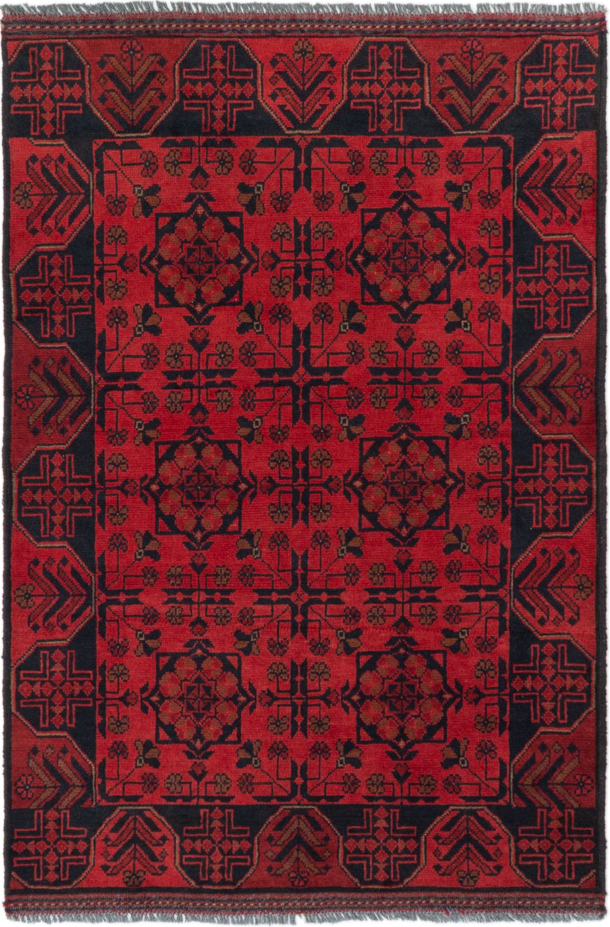 Hand-knotted Finest Khal Mohammadi Red Wool Rug 3'4" x 4'11" (27) Size: 3'4" x 4'11"  