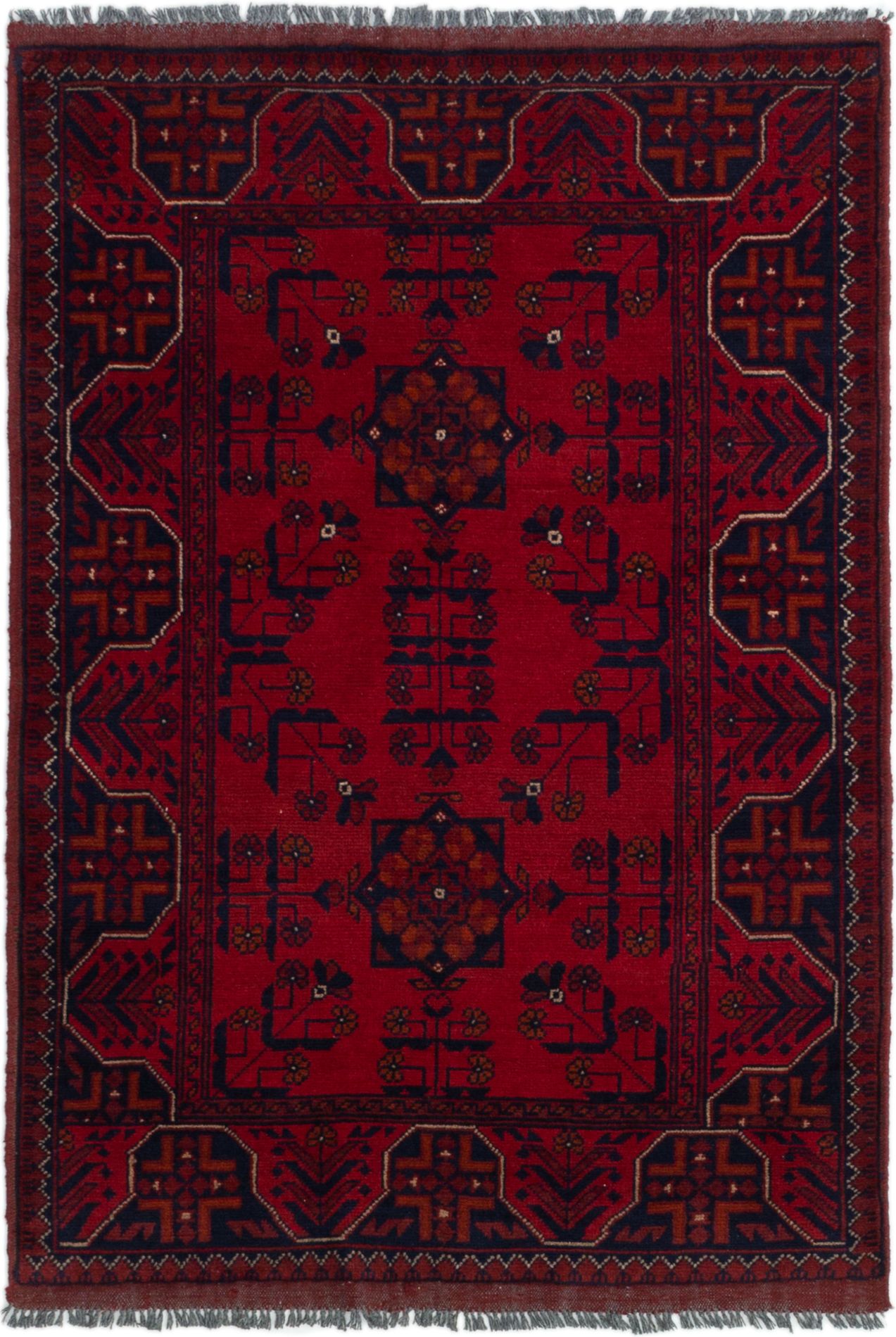 Hand-knotted Finest Khal Mohammadi Red Wool Rug 3'3" x 4'11" (34) Size: 3'3" x 4'11"  