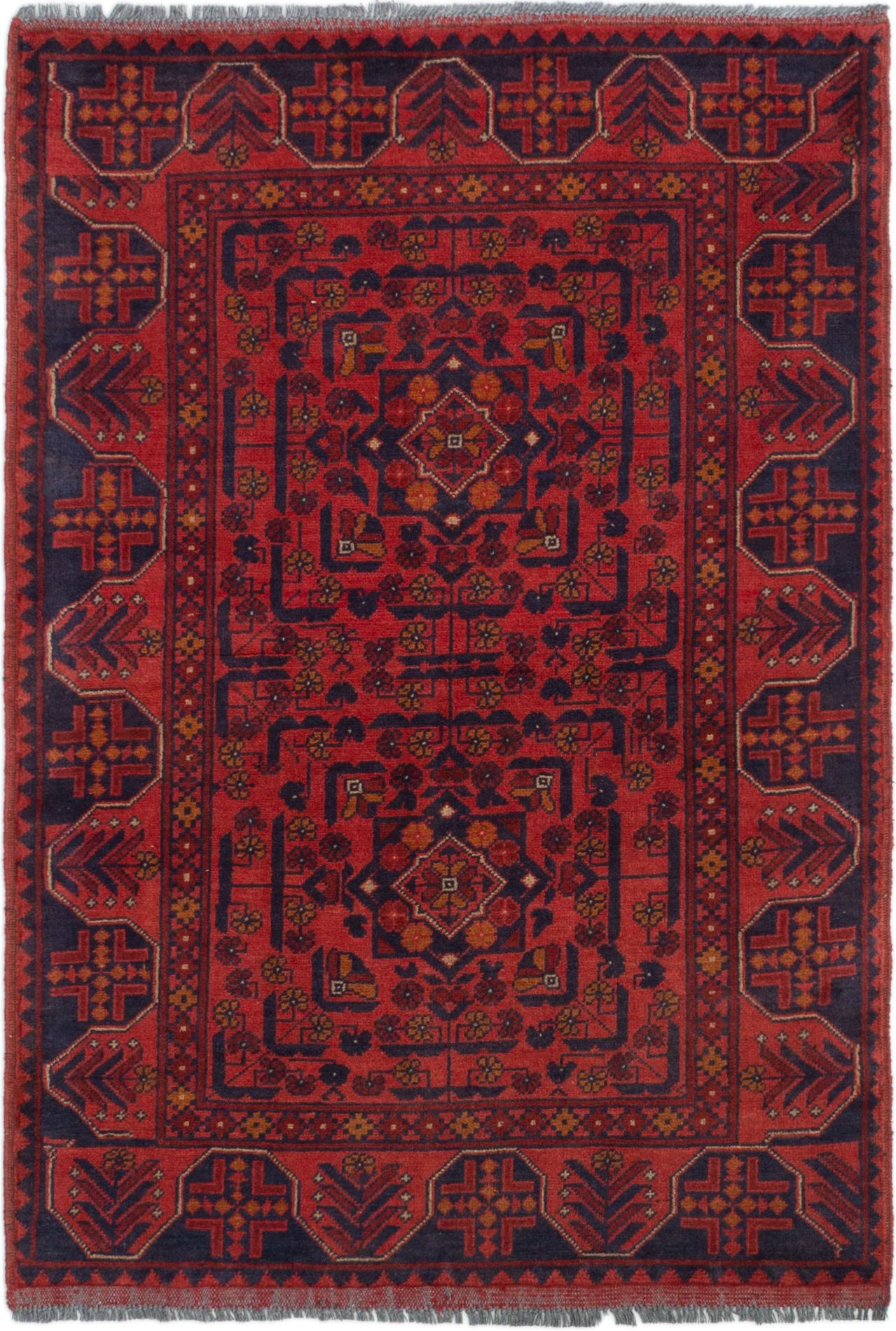 Hand-knotted Finest Khal Mohammadi Red Wool Rug 3'3" x 4'9" (23) Size: 3'3" x 4'9"  