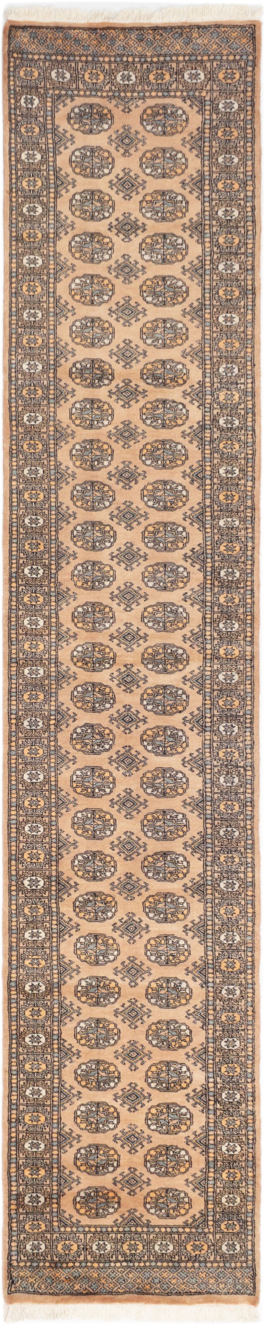 Hand-knotted Finest Peshawar Bokhara Tan Wool Rug 2'8" x 13'1" Size: 2'8" x 13'1"  