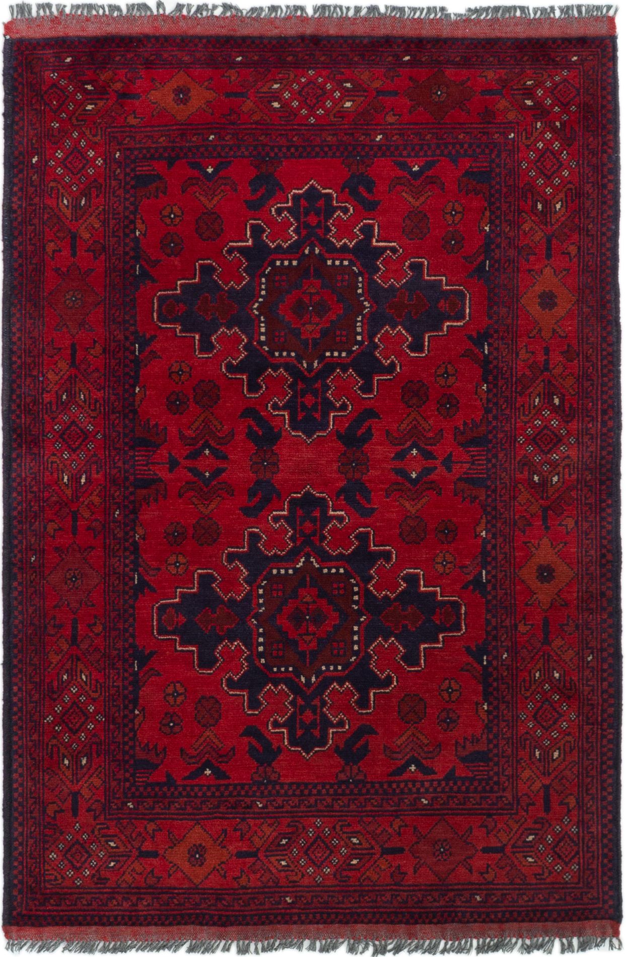 Hand-knotted Finest Khal Mohammadi Red Wool Rug 3'4" x 5'0" (26) Size: 3'4" x 5'0"  