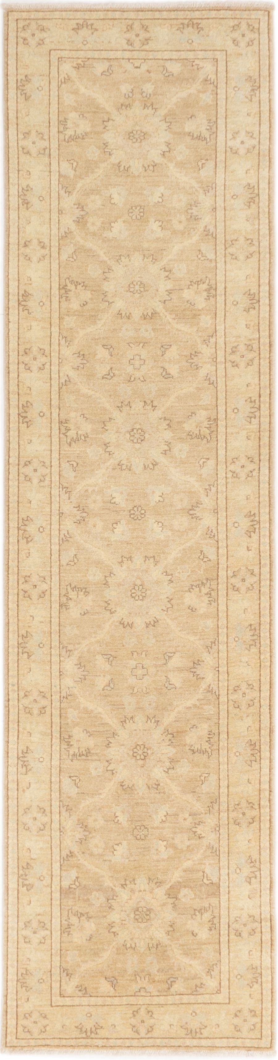 Hand-knotted Chobi Finest Beige Wool Rug 2'7" x 10'2" Size: 2'7" x 10'2"  