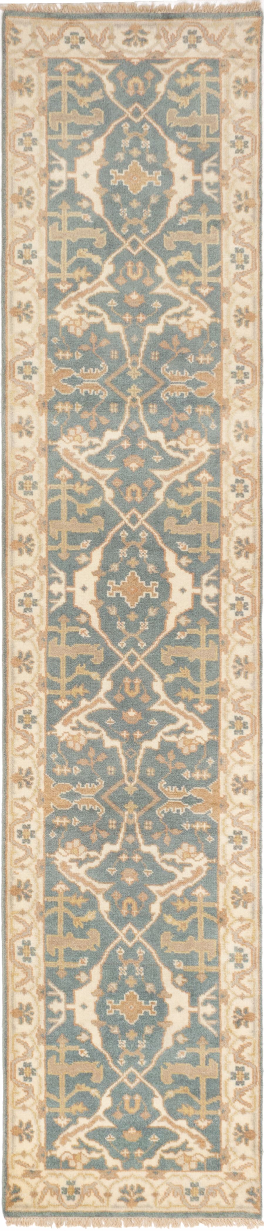 Hand-knotted Royal Ushak Turquoise Wool Rug 2'6" x 11'8" Size: 2'6" x 11'8"  