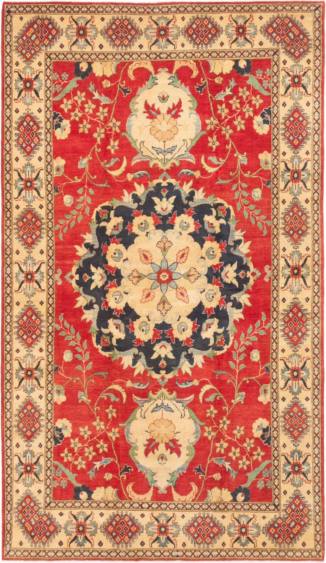 Hand-knotted Uzbek Gazni Red Wool Rug 5'11" x 10'0" Size: 5'11" x 10'0"  