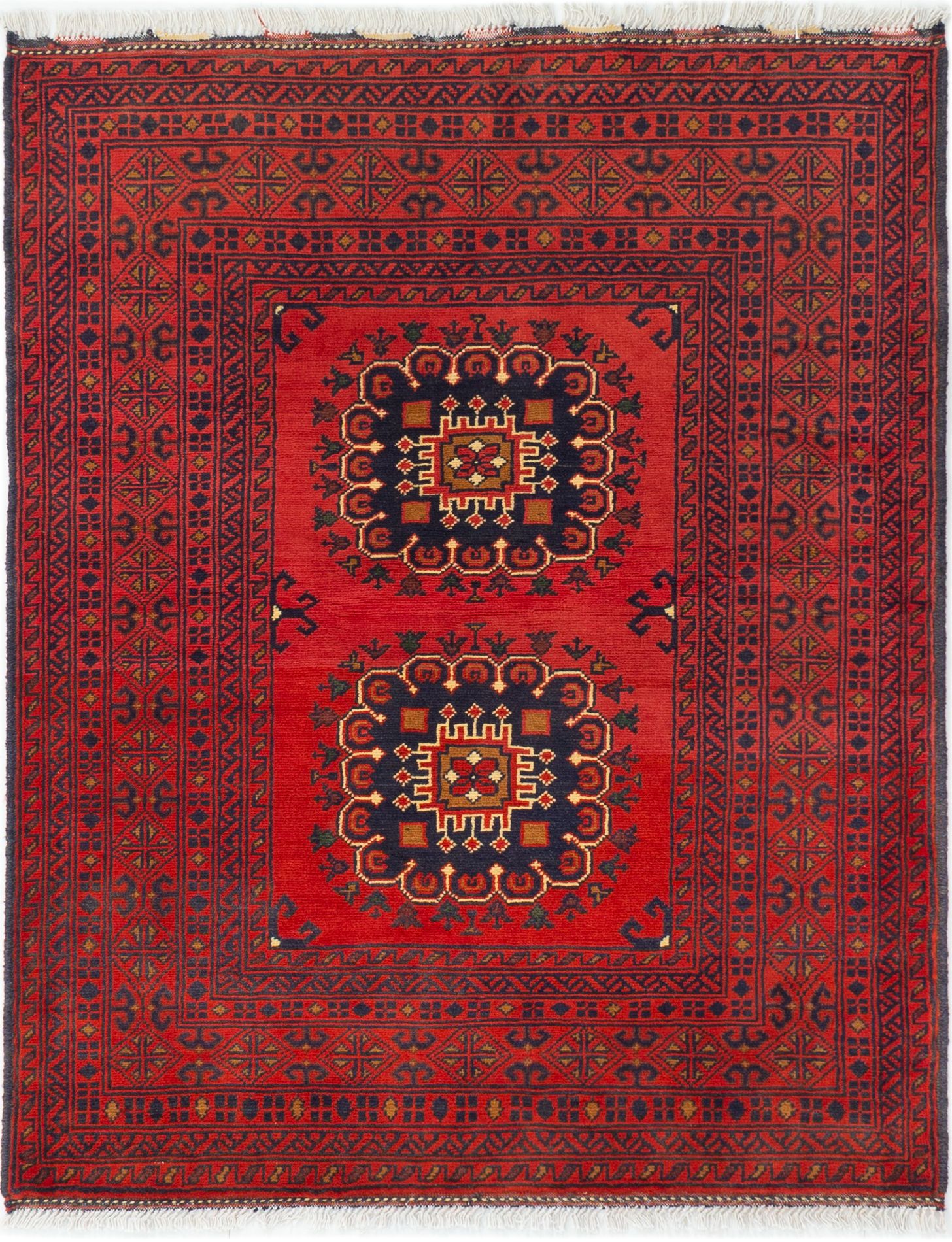 Hand-knotted Finest Kargahi Dark Copper Wool Rug 3'9" x 4'7" Size: 3'9" x 4'7"  