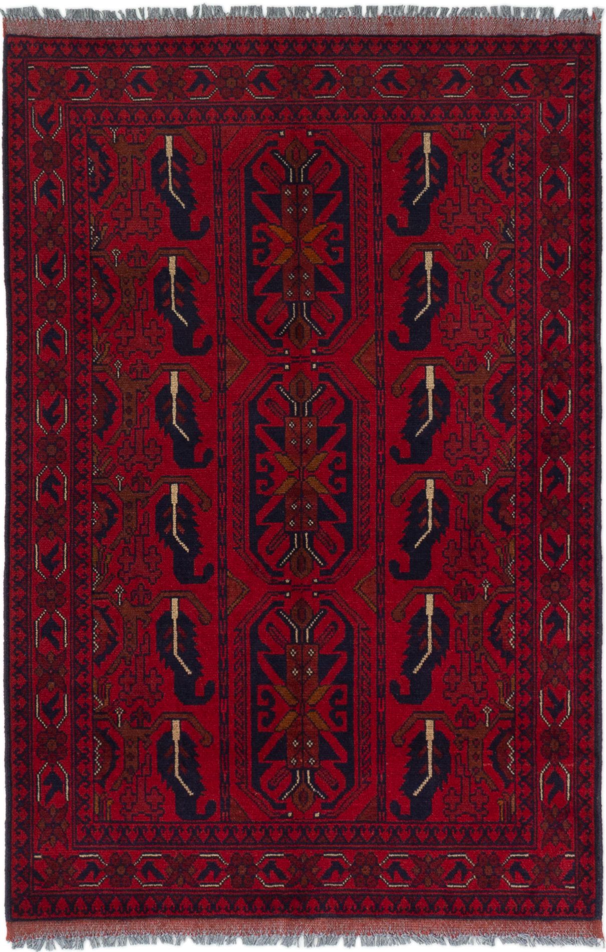 Hand-knotted Finest Khal Mohammadi Red Wool Rug 3'4" x 5'0" (27) Size: 3'4" x 5'0"  