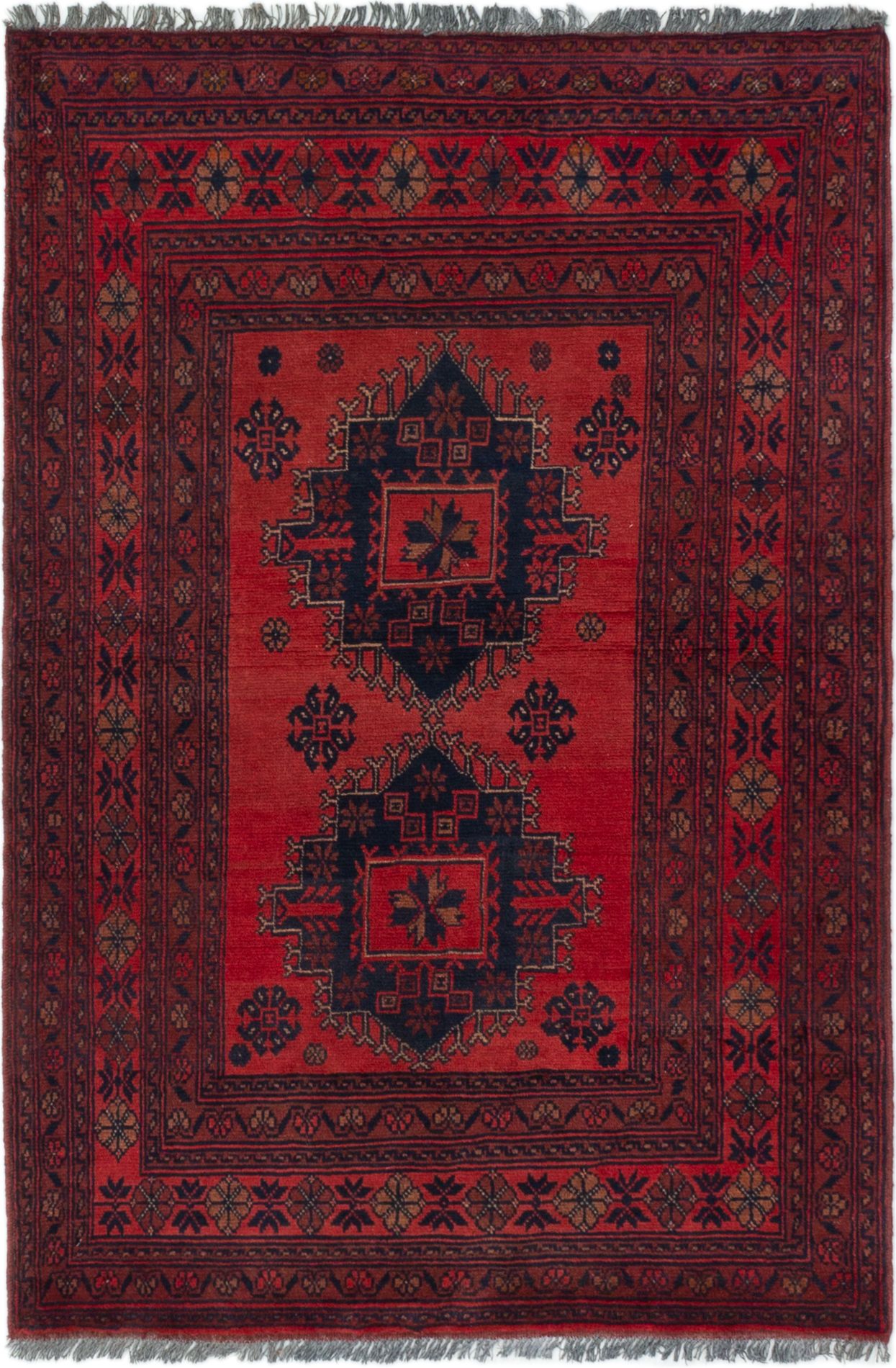 Hand-knotted Finest Khal Mohammadi Red Wool Rug 3'4" x 5'0" (29) Size: 3'4" x 5'0"  