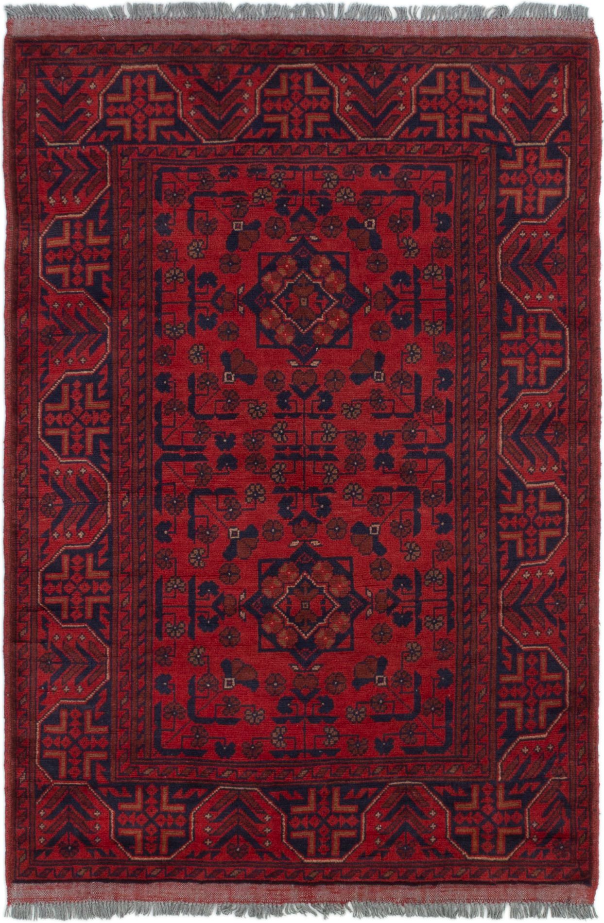 Hand-knotted Finest Khal Mohammadi Red Wool Rug 3'3" x 4'11" (38) Size: 3'3" x 4'11"  