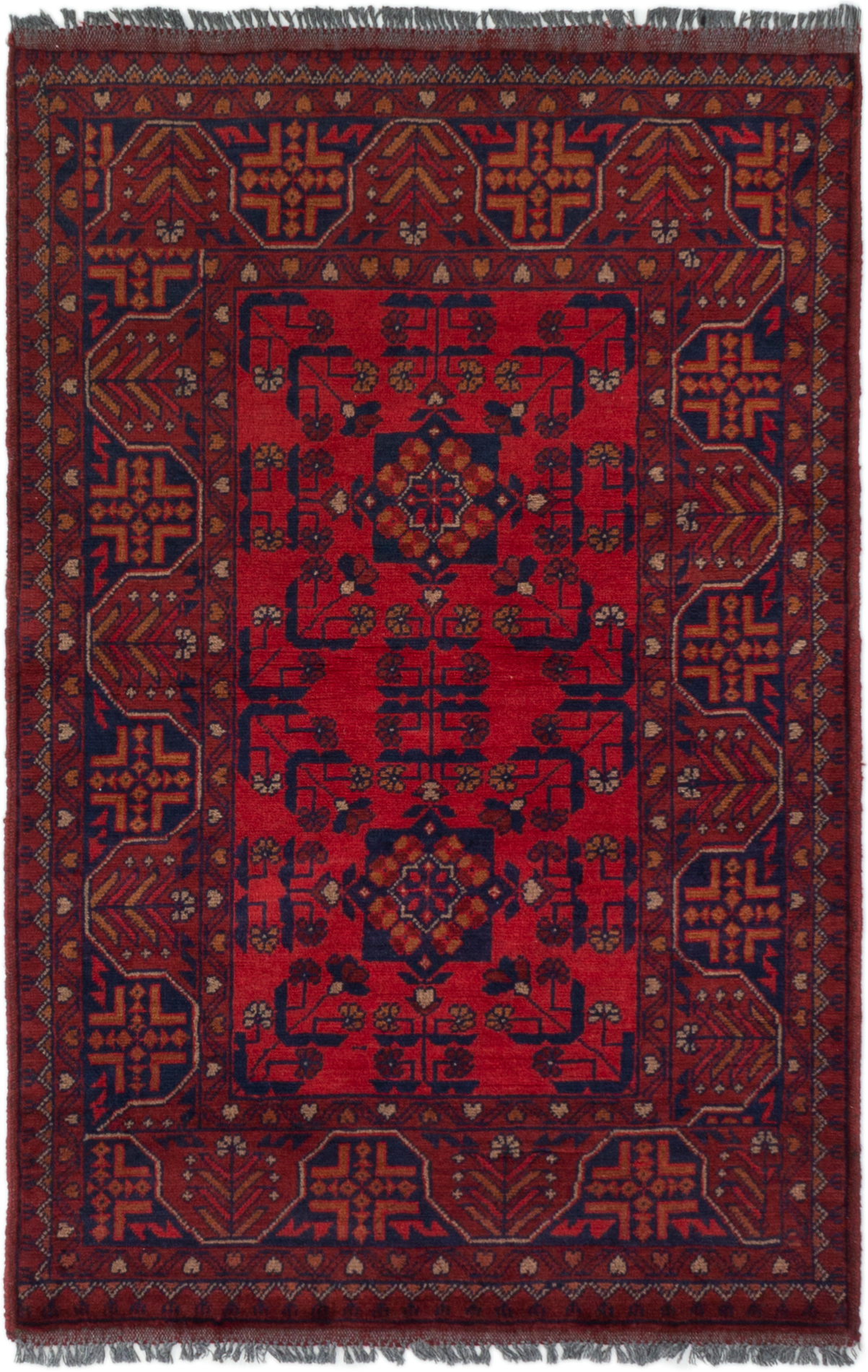 Hand-knotted Finest Khal Mohammadi Red Wool Rug 3'1" x 5'0"  Size: 3'1" x 5'0"  