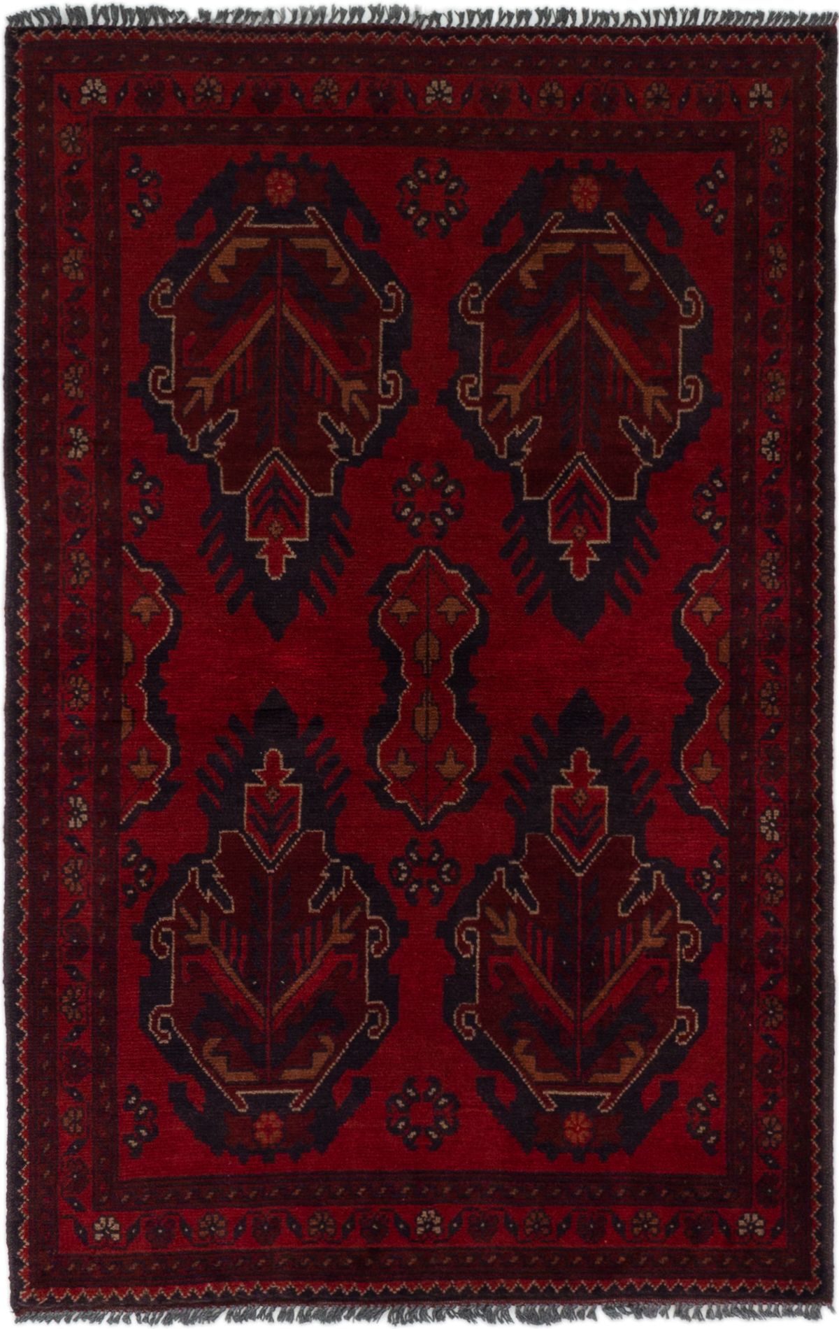 Hand-knotted Finest Khal Mohammadi Red Wool Rug 3'2" x 4'10"  Size: 3'2" x 4'10"  