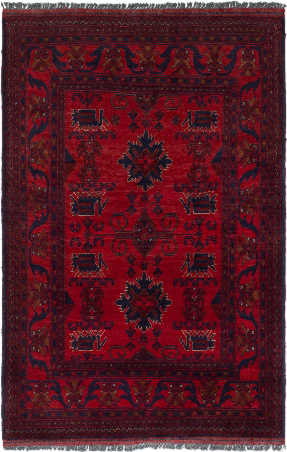Hand-knotted Finest Khal Mohammadi Red Wool Rug 3'2" x 4'11"  Size: 3'2" x 4'11"  