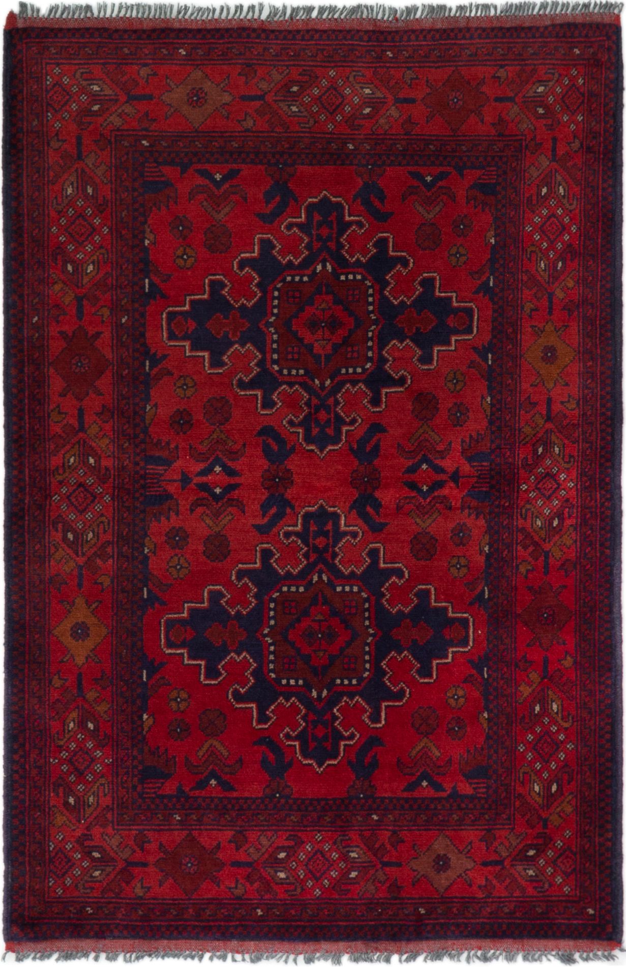 Hand-knotted Finest Khal Mohammadi Red Wool Rug 3'1" x 4'9"  Size: 3'1" x 4'9"  