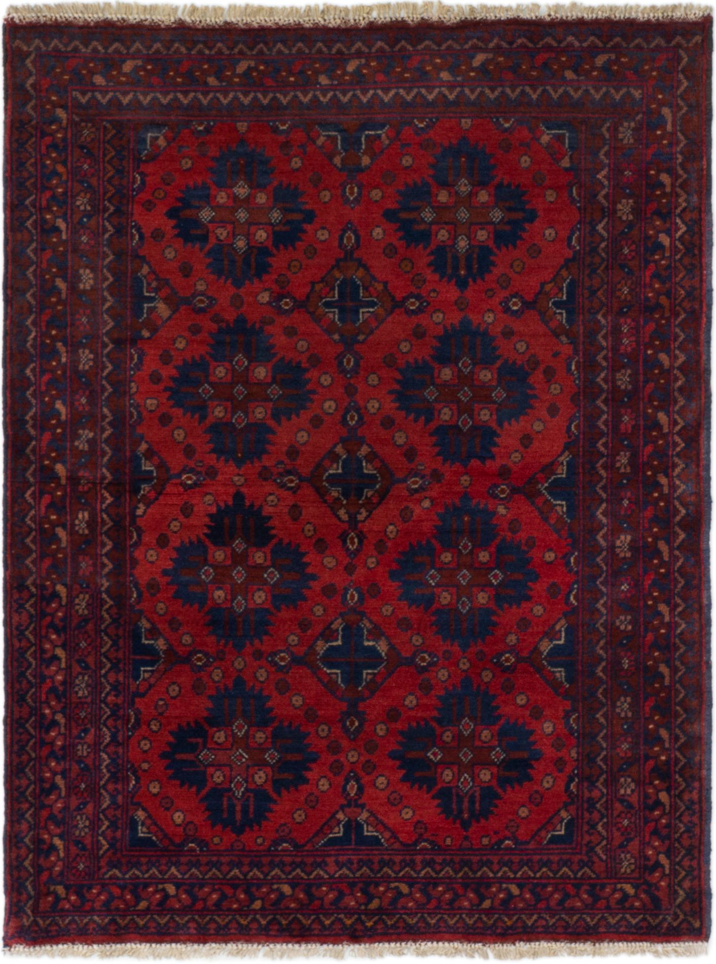 Hand-knotted Finest Khal Mohammadi Red Wool Rug 3'6" x 4'8"  Size: 3'6" x 4'8"  