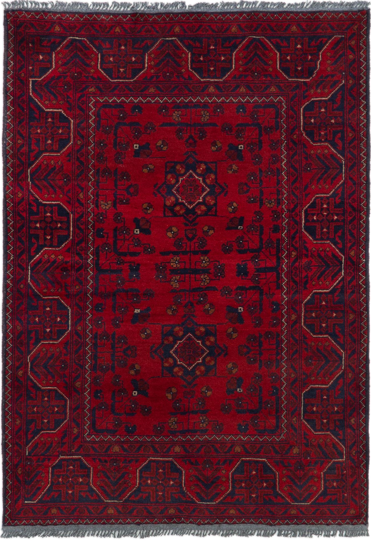 Hand-knotted Finest Khal Mohammadi Red Wool Rug 3'4" x 4'10" (36) Size: 3'4" x 4'10"  