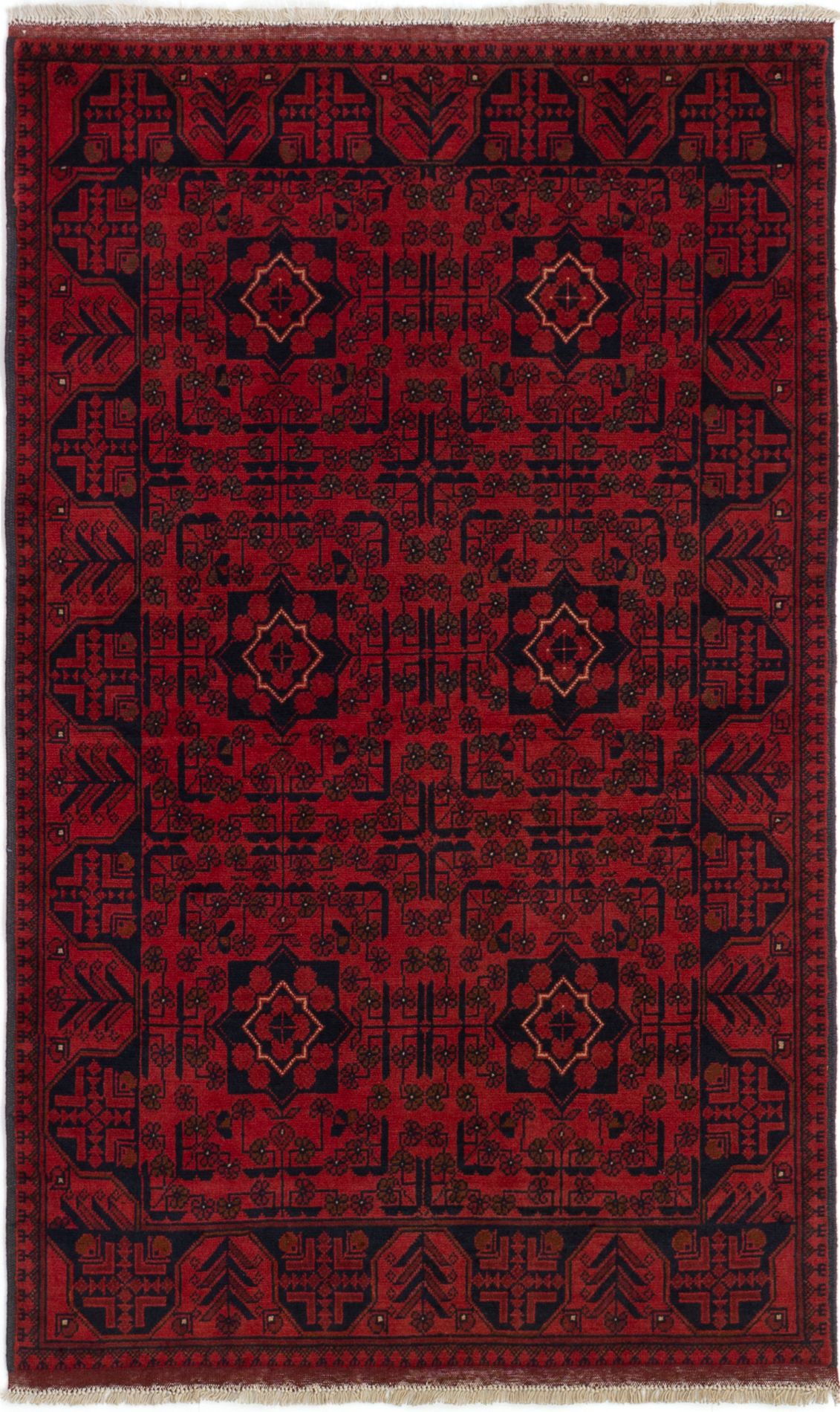 Hand-knotted Finest Khal Mohammadi Red Wool Rug 3'10" x 6'5" Size: 3'10" x 6'5"  