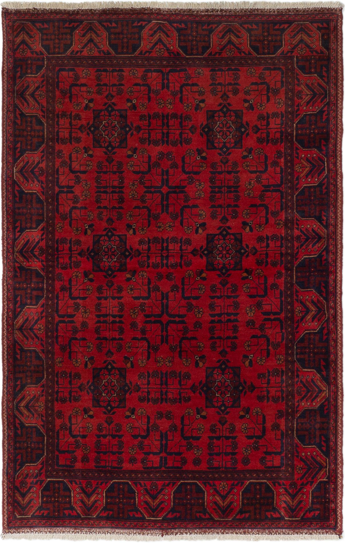 Hand-knotted Finest Khal Mohammadi Red Wool Rug 4'0" x 6'4"  Size: 4'0" x 6'4"  