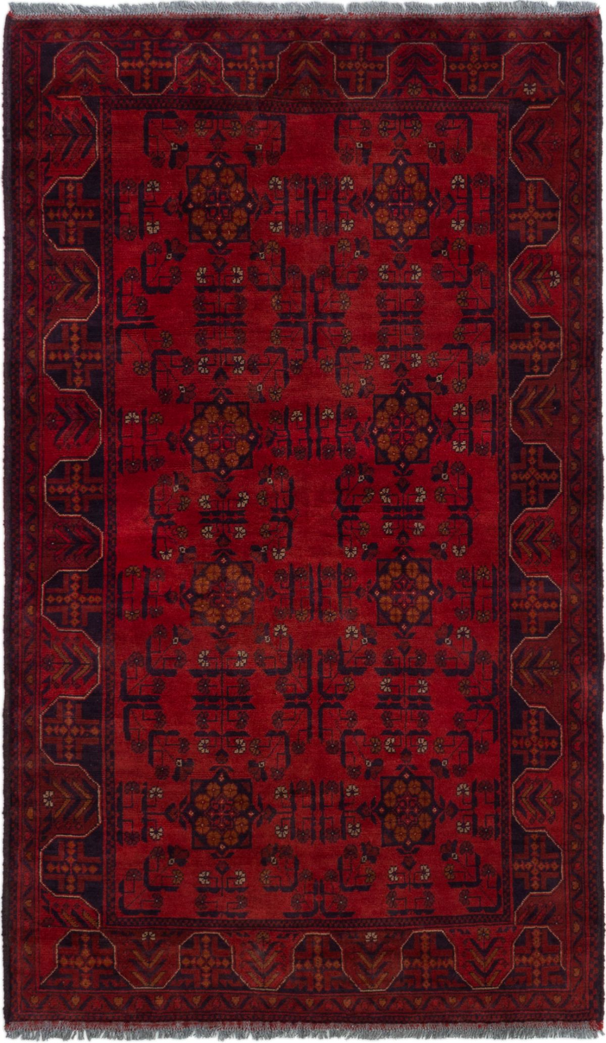 Hand-knotted Finest Khal Mohammadi Red Wool Rug 3'11" x 6'10"  Size: 3'11" x 6'10"  
