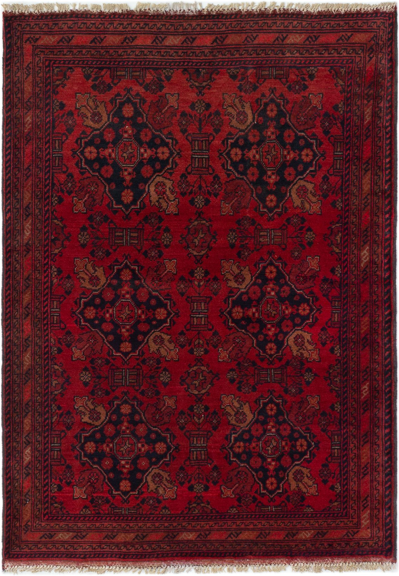 Hand-knotted Finest Khal Mohammadi Red Wool Rug 3'7" x 4'10"  Size: 3'7" x 4'10"  