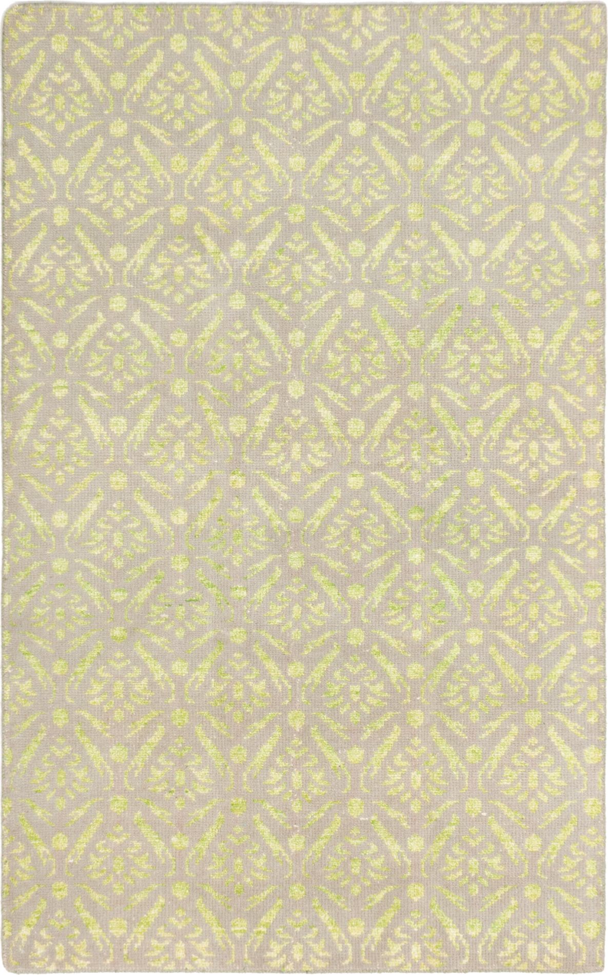 Hand-knotted La Seda Grey Wool/Silk Rug 5'0" x 8'0"  Size: 5'0" x 8'0"  