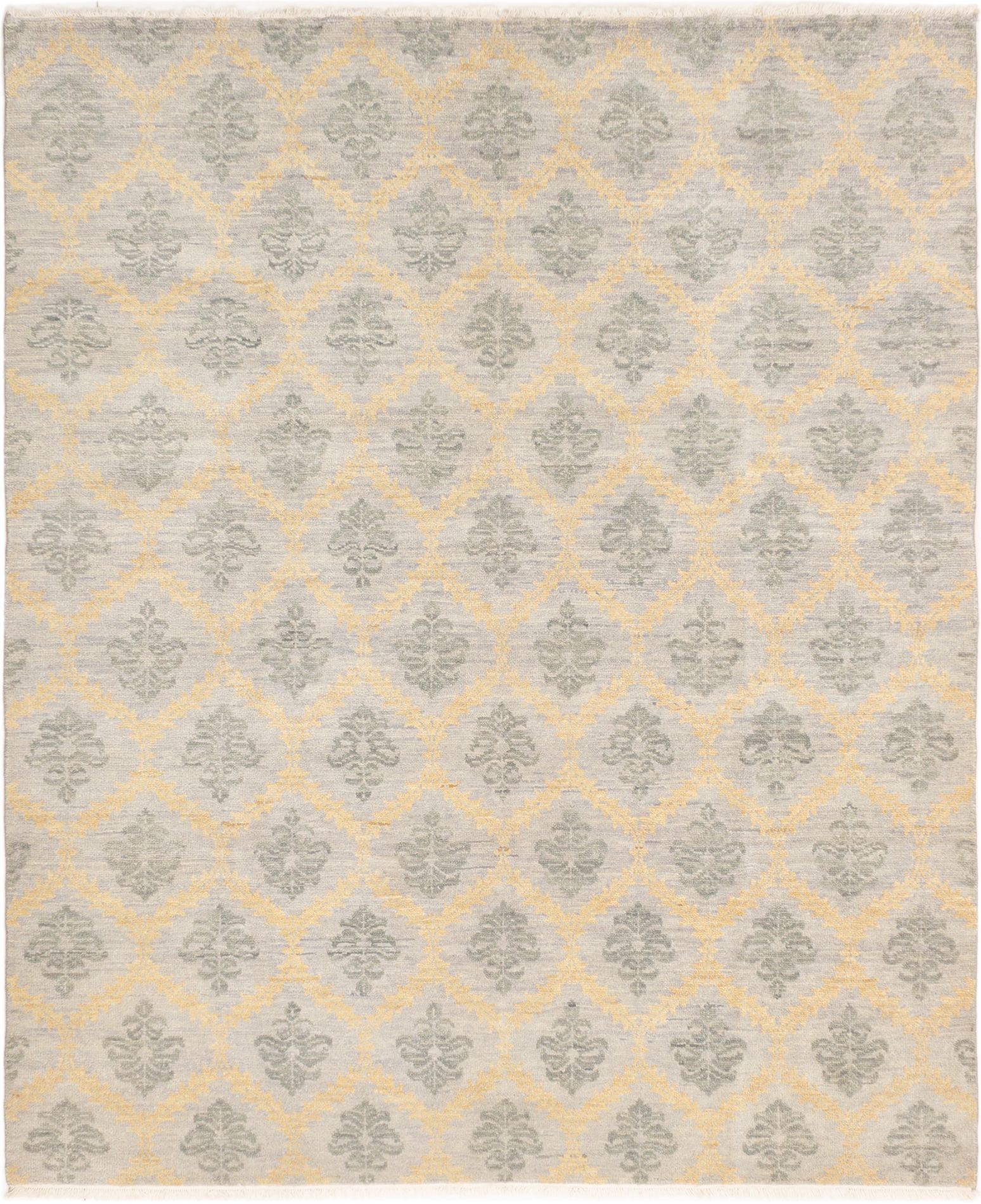 Hand-knotted Finest Ushak Grey Wool Rug 8'0" x 9'9" Size: 8'0" x 9'9"  