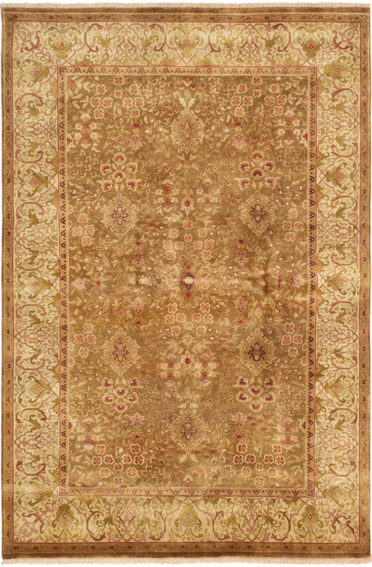 Hand-knotted Jamshidpour Brown Wool Rug 5'8" x 8'7" Size: 5'8" x 8'7"  