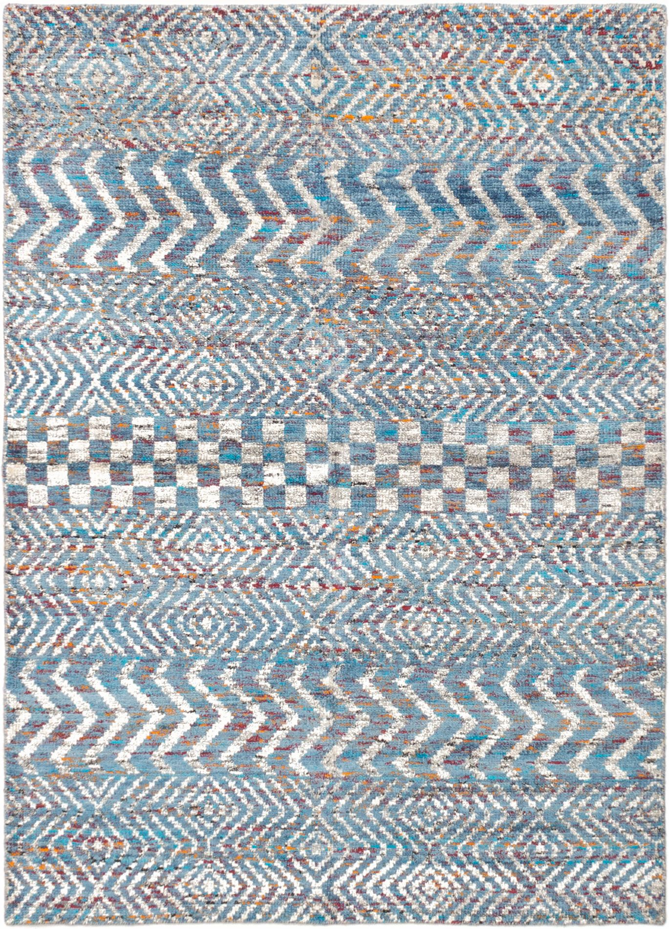 Hand-knotted Sari Silk Turquoise  Rug 5'8" x 7'9" Size: 5'8" x 7'9"  