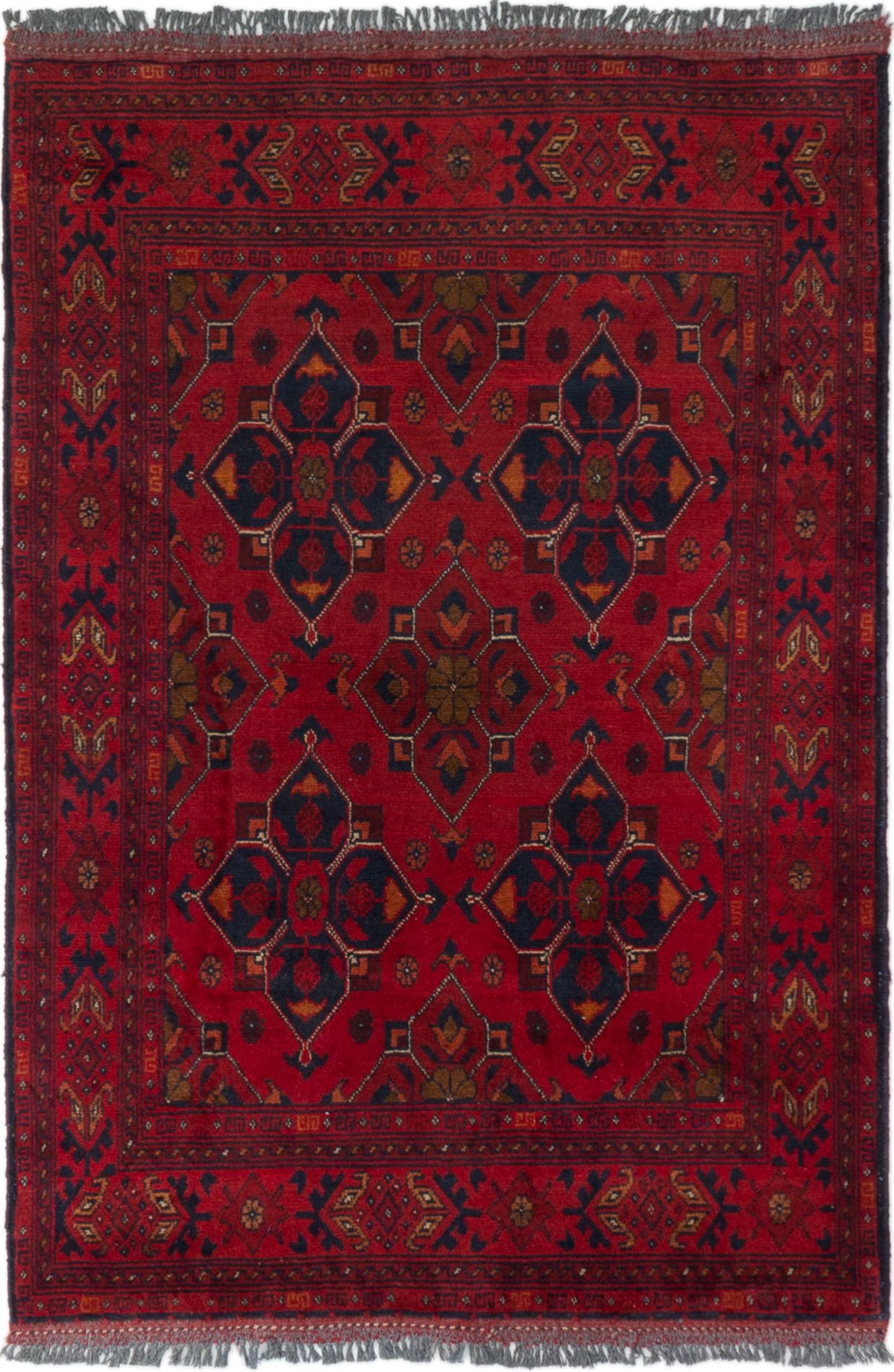 Hand-knotted Finest Khal Mohammadi Dark Red Wool Rug 3'2" x 4'9"  Size: 3'2" x 4'9"  