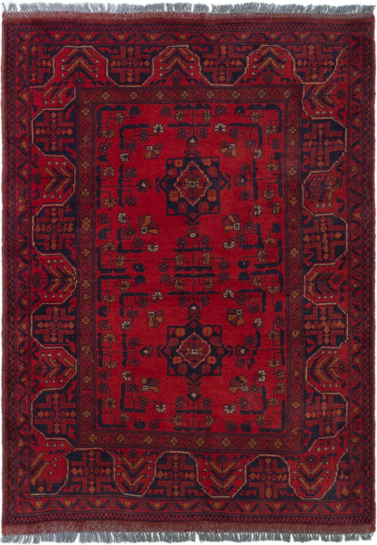 Hand-knotted Finest Khal Mohammadi Red Wool Rug 3'3" x 4'7"  Size: 3'3" x 4'7"  
