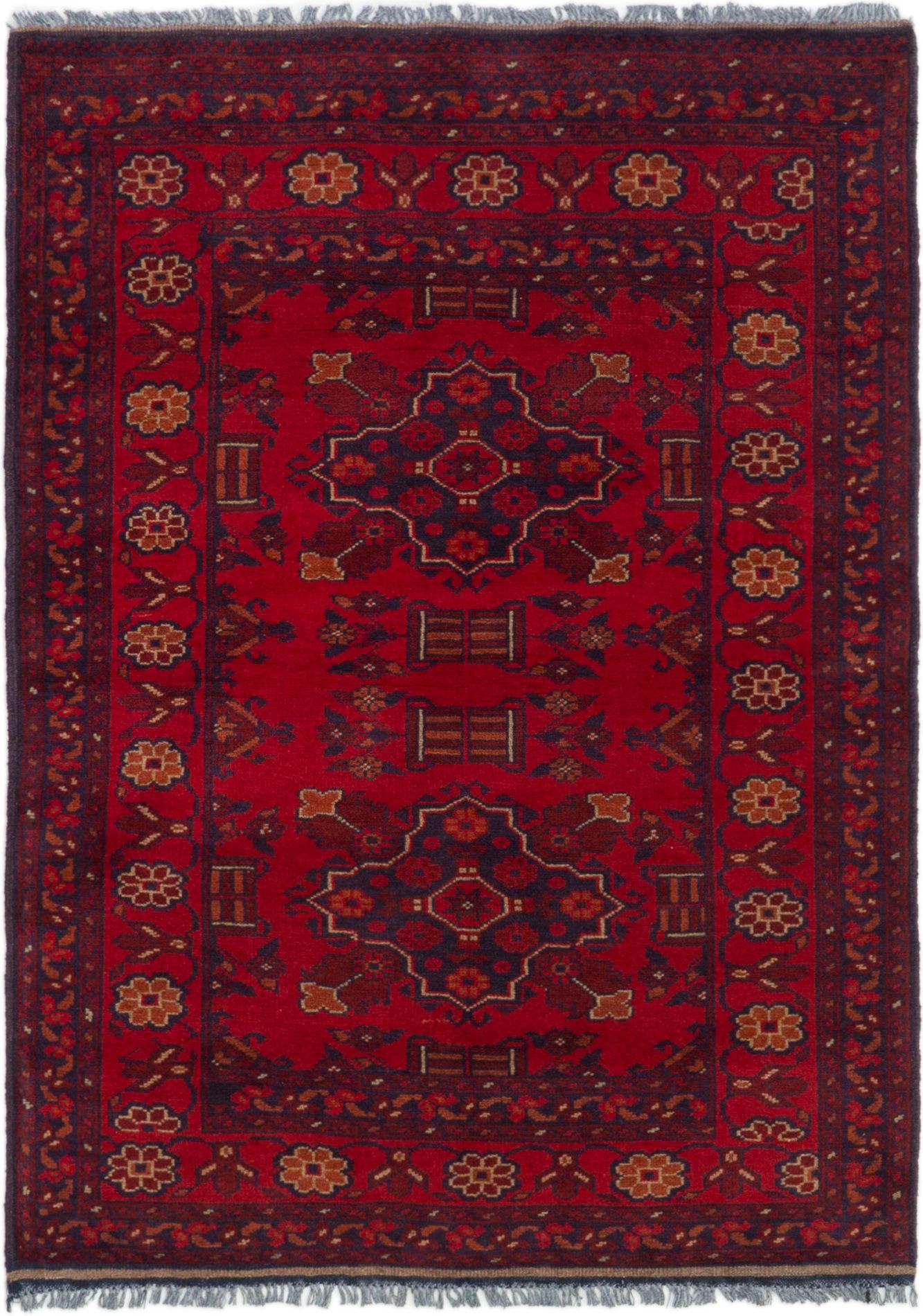Hand-knotted Finest Khal Mohammadi Red Wool Rug 3'5" x 4'11" (17) Size: 3'5" x 4'11"  