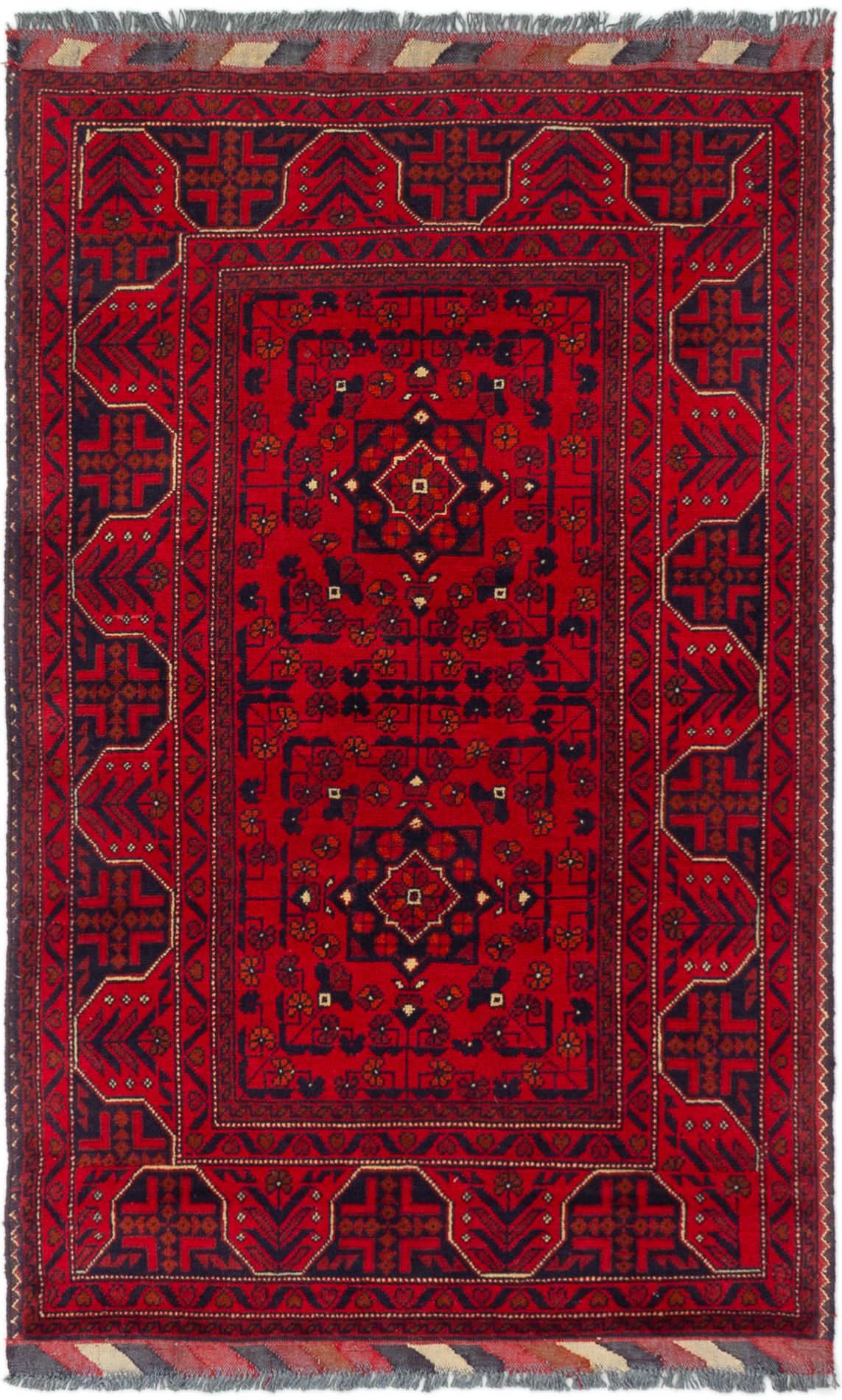 Hand-knotted Finest Khal Mohammadi Red Wool Rug 3'0" x 5'2" Size: 3'0" x 5'2"  