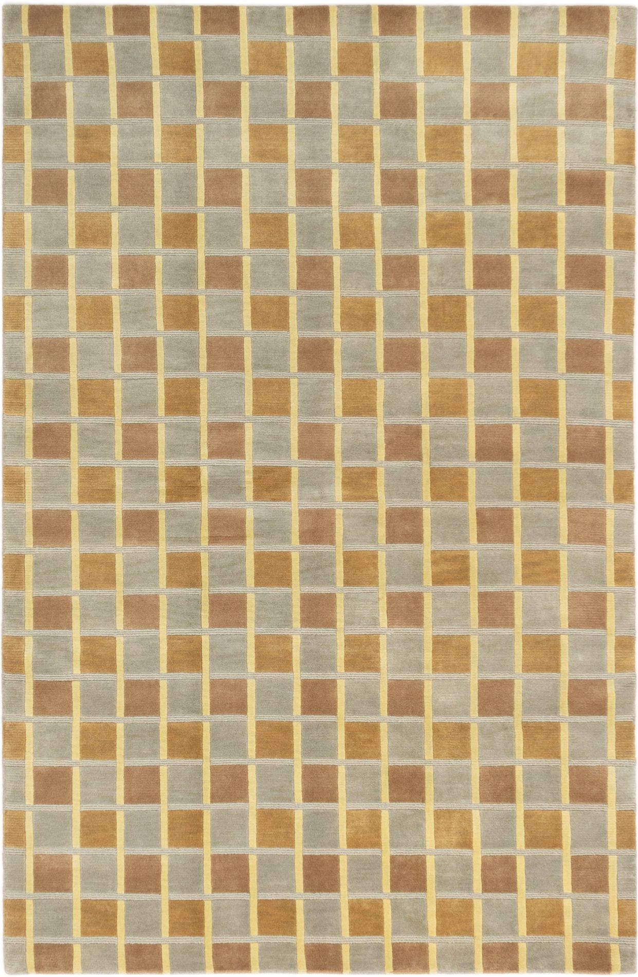 Hand-knotted Aurora Brown, Grey Wool Rug 5'7" x 8'6" Size: 5'7" x 8'6"  