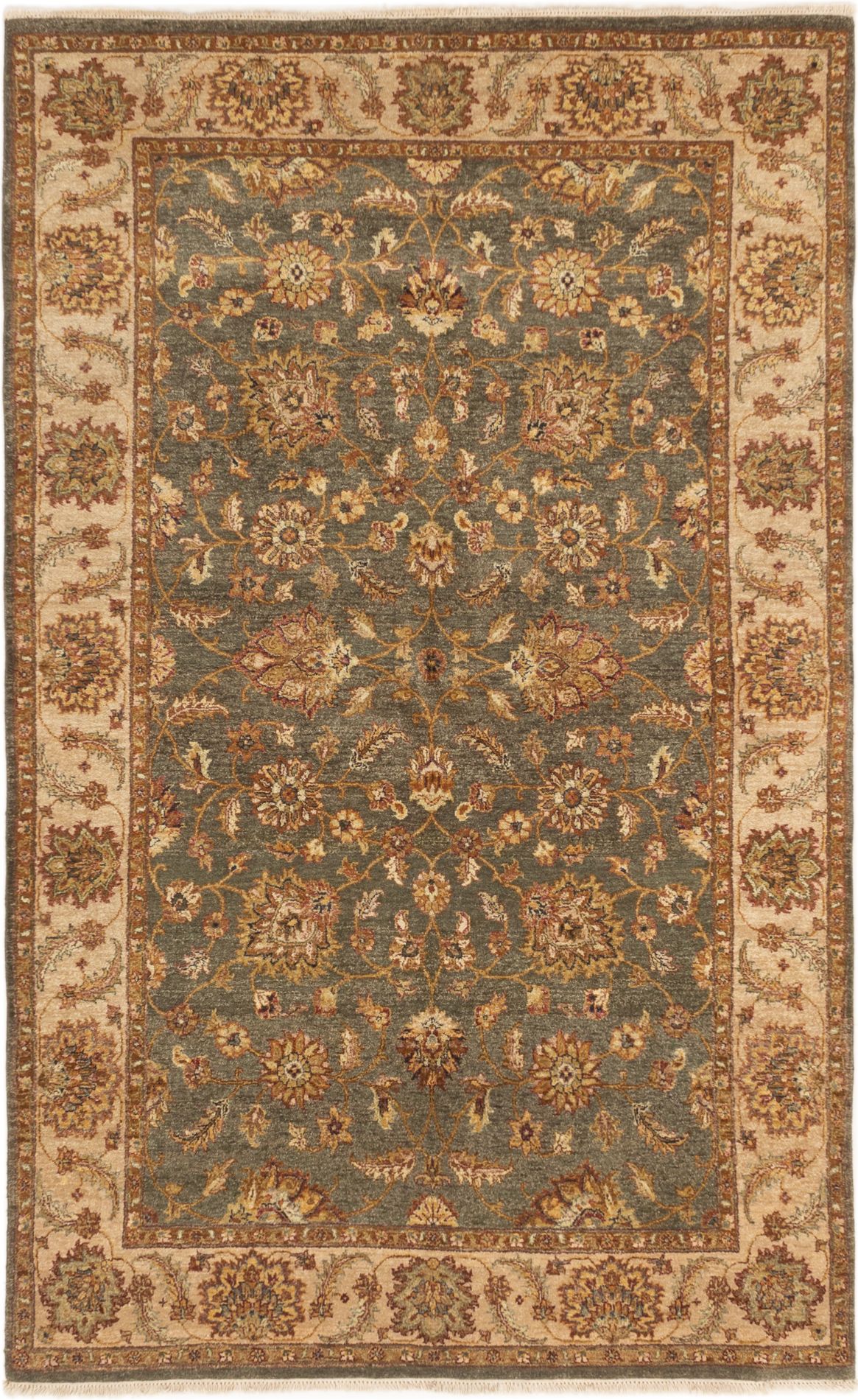 Hand-knotted Jamshidpour Dark Teal Wool Rug 5'7" x 9'0" Size: 5'7" x 9'0"  