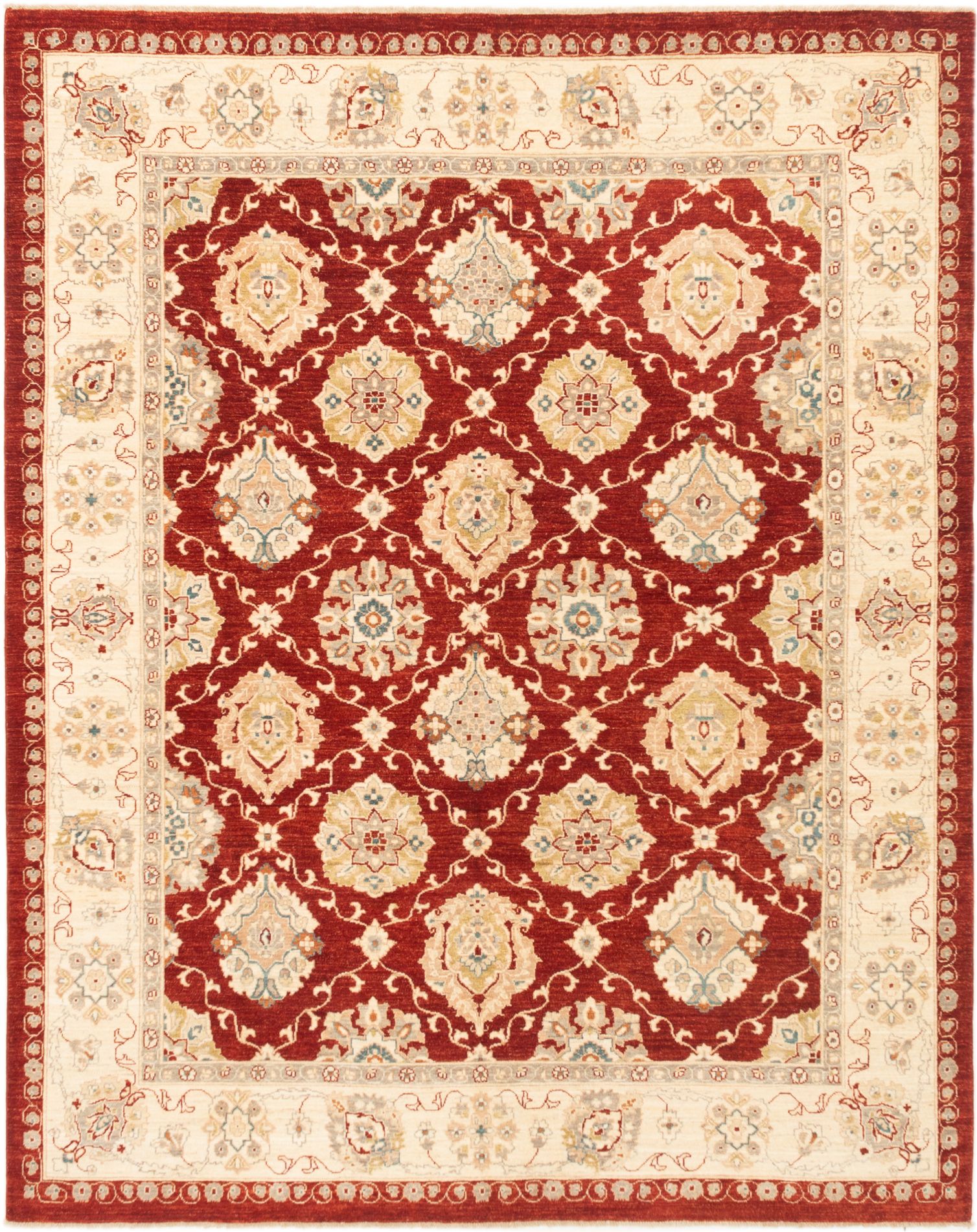 Hand-knotted Chobi Finest Dark Red Wool Rug 8'0" x 10'0"  Size: 8'0" x 10'0"  