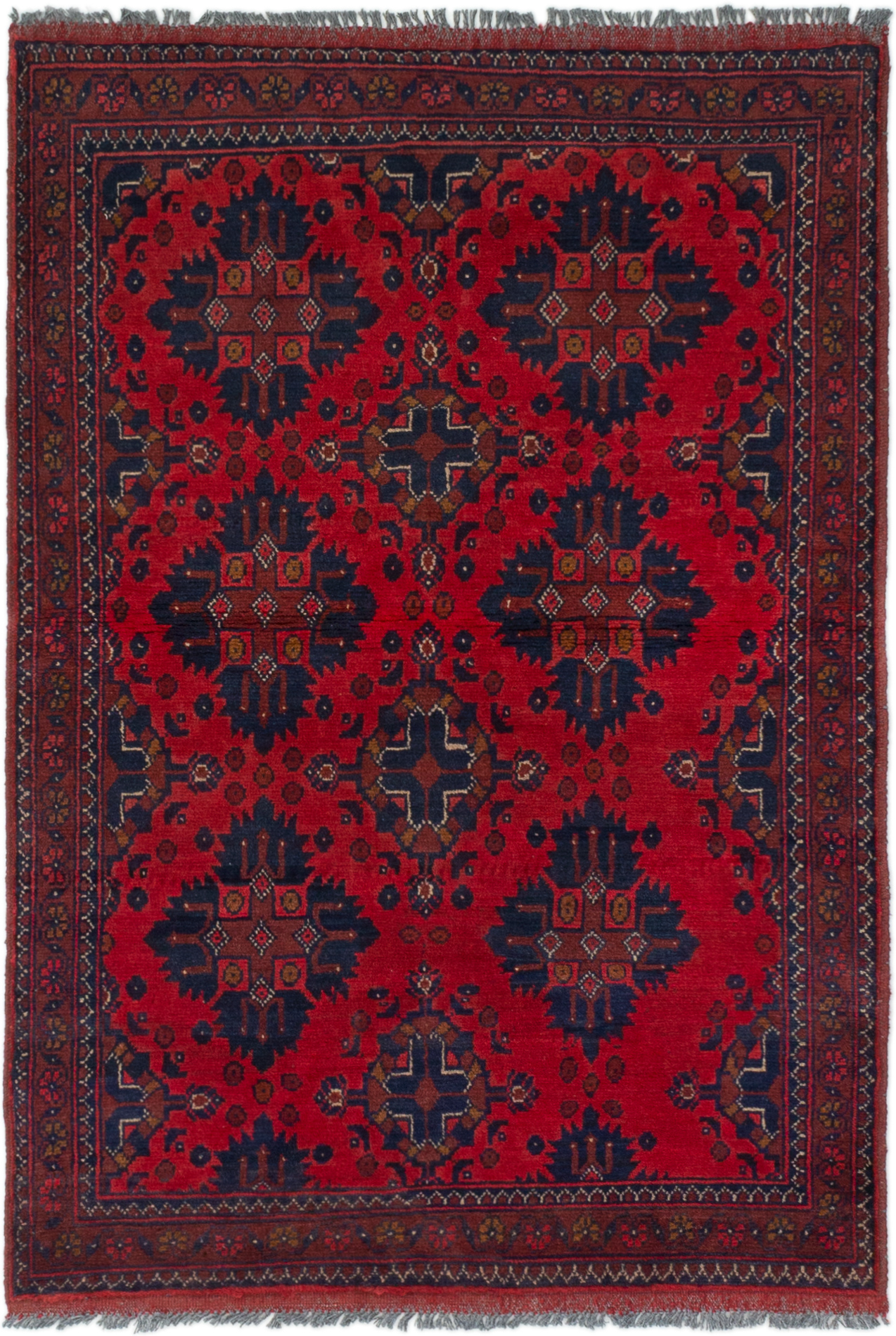 Hand-knotted Finest Khal Mohammadi Red Wool Rug 3'2" x 4'9"  Size: 3'2" x 4'9"  