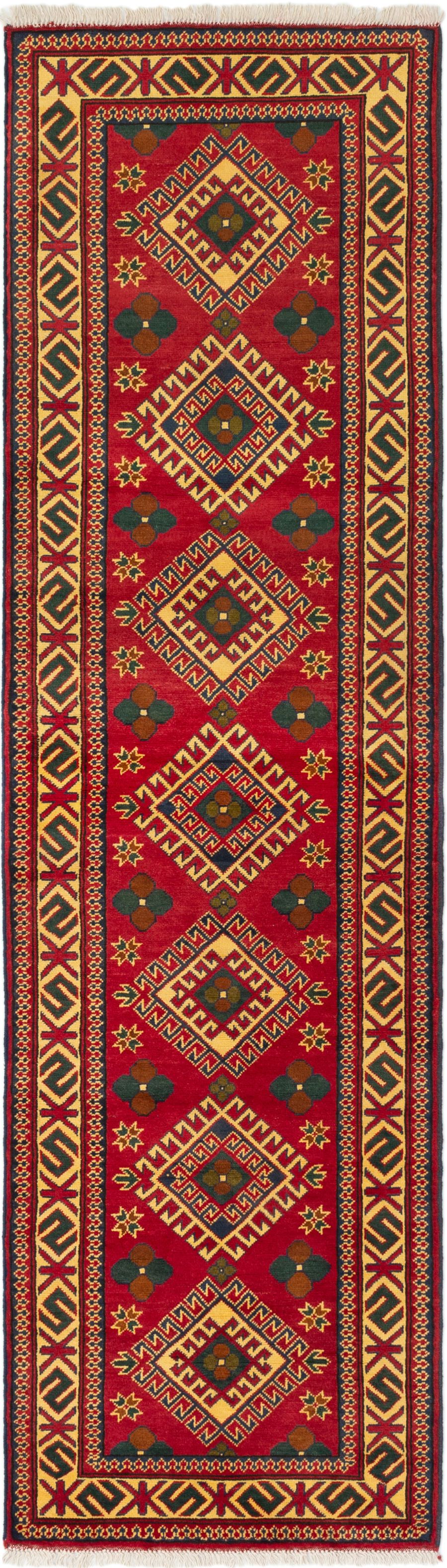 Hand-knotted Finest Kargahi Red Wool Rug 2'8" x 9'7" Size: 2'8" x 9'7"  
