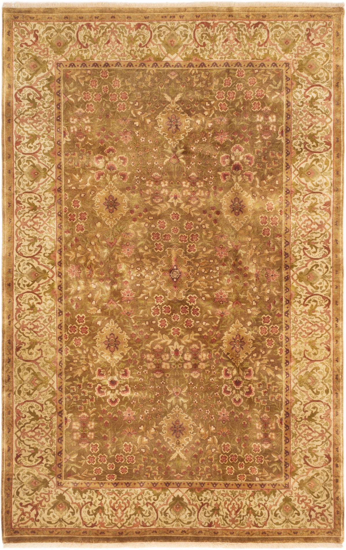 Hand-knotted Jamshidpour Brown Wool Rug 5'8" x 8'9" Size: 5'8" x 8'9"  