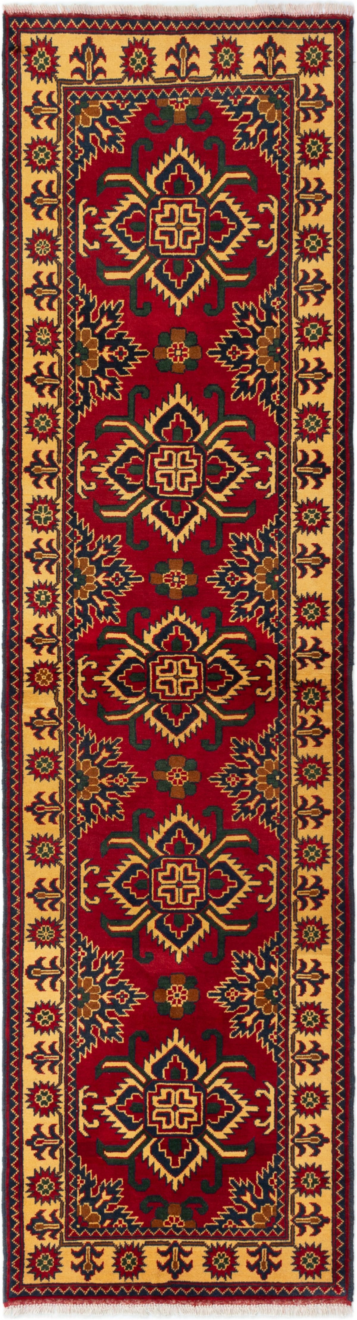 Hand-knotted Finest Kargahi Red Wool Rug 2'9" x 10'1" Size: 2'9" x 10'1"  