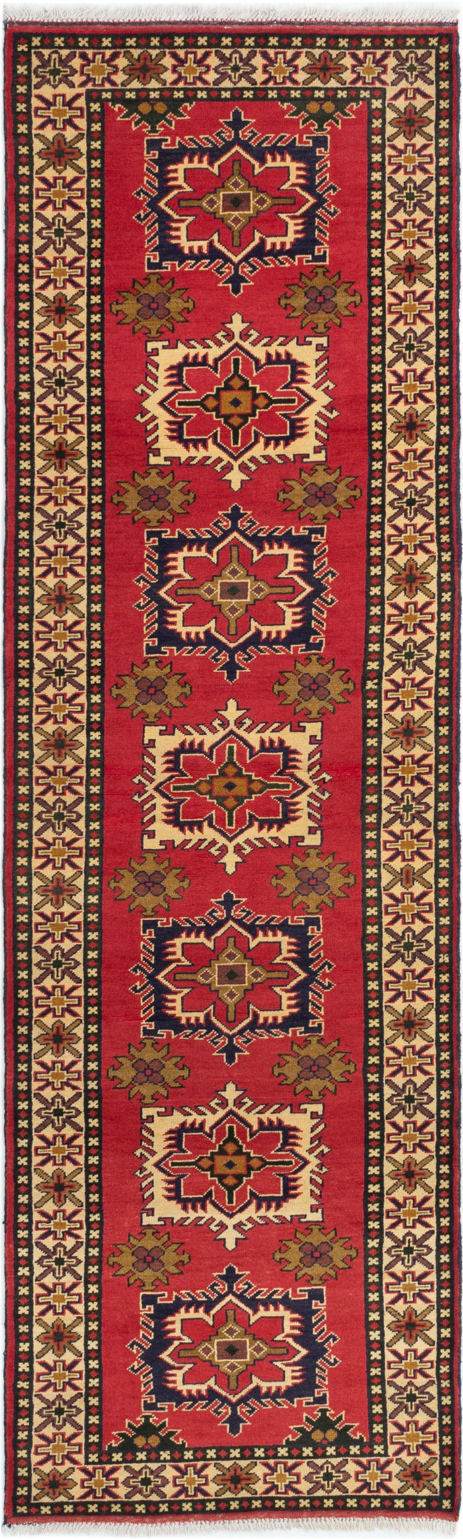 Hand-knotted Finest Kargahi Red Wool Rug 2'9" x 9'4" Size: 2'9" x 9'4"  