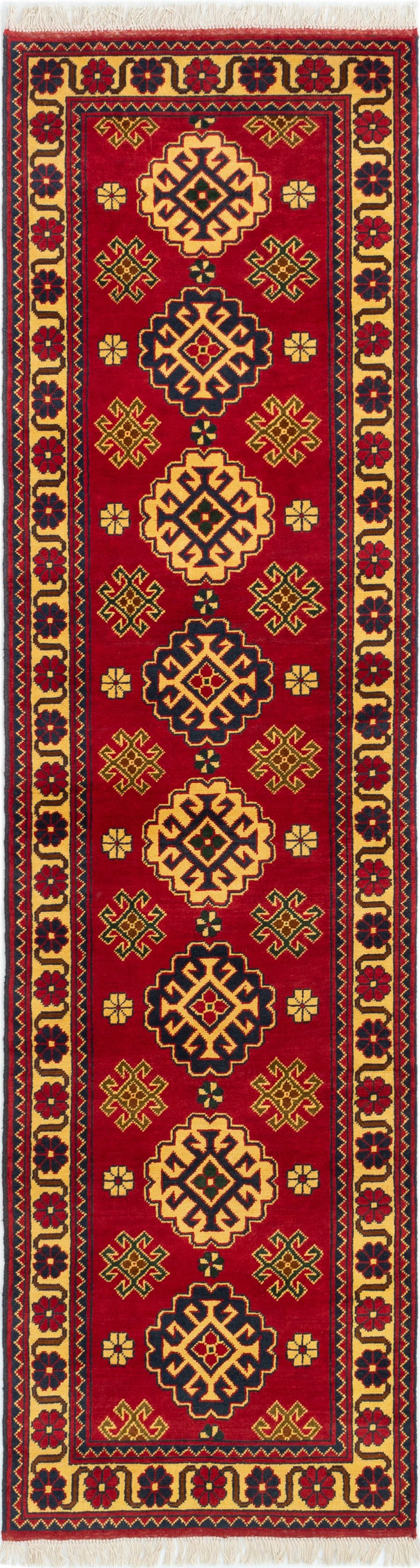 Hand-knotted Finest Kargahi Red Wool Rug 2'7" x 9'11" Size: 2'7" x 9'11"  
