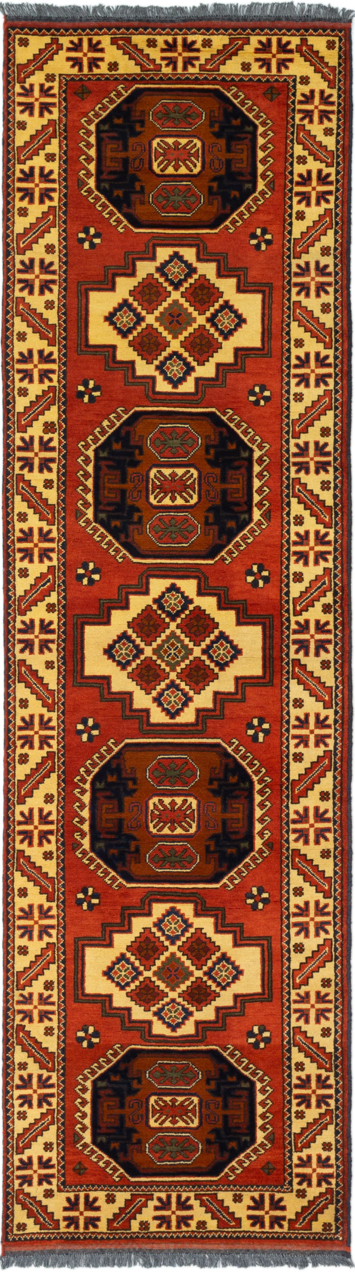 Hand-knotted Finest Kargahi Copper Wool Rug 2'9" x 10'2" Size: 2'9" x 10'2"  