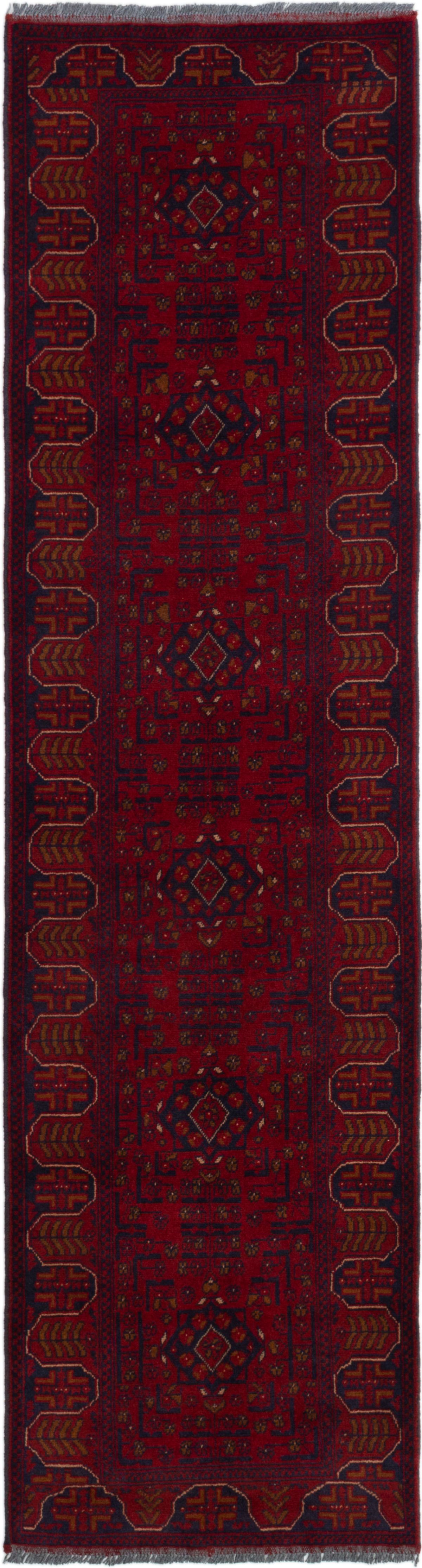 Hand-knotted Finest Khal Mohammadi Dark Red Wool Rug 2'7" x 9'7"  Size: 2'7" x 9'7"  