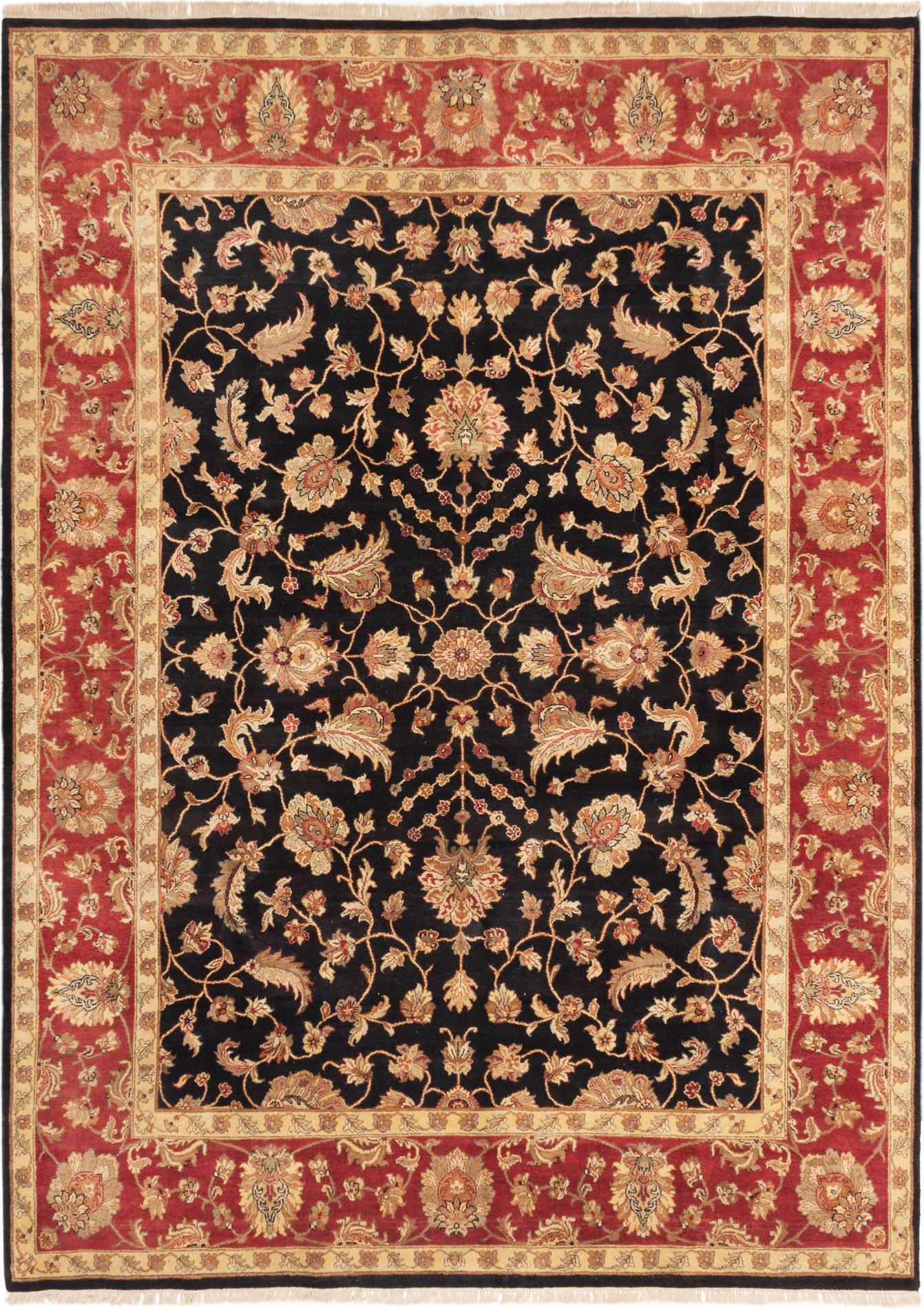 Hand-knotted Sultanabad Black Wool Rug 9'1" x 12'5" Size: 9'1" x 12'5"  