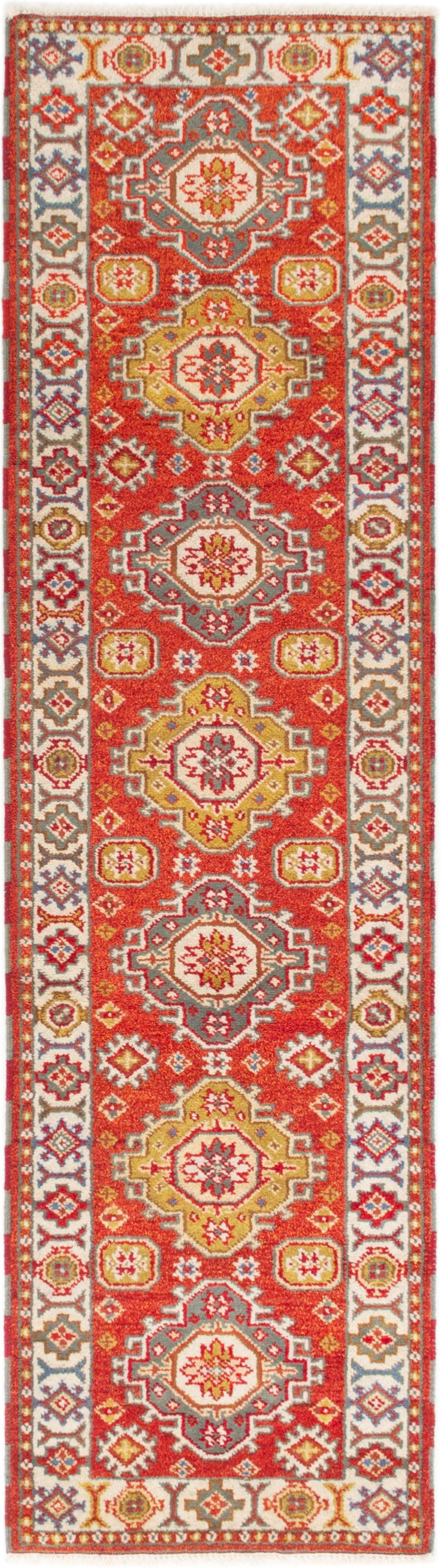 Hand-knotted Royal Kazak Red Wool Rug 2'9" x 10'1"  Size: 2'9" x 10'1"  