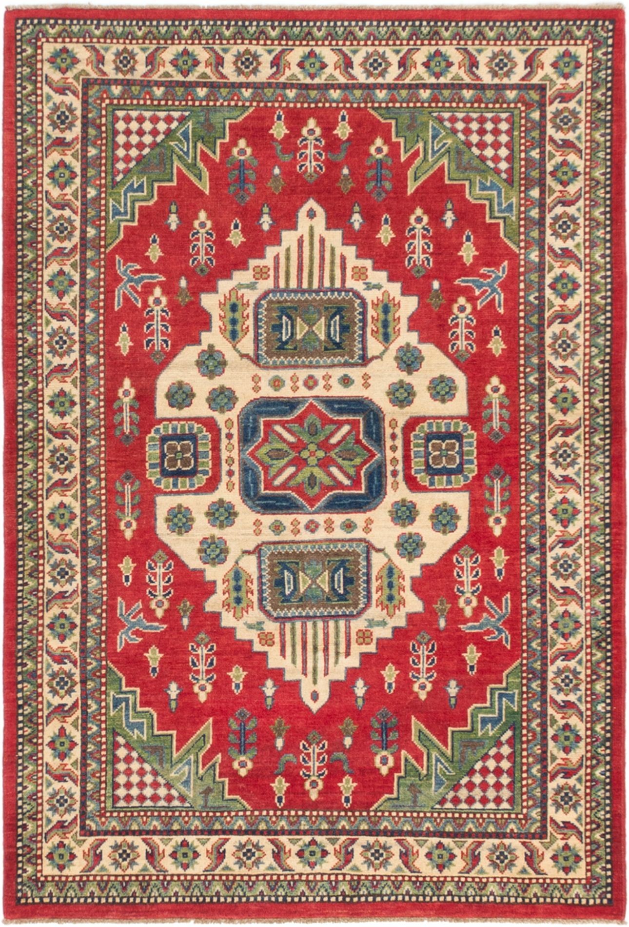 Hand-knotted Finest Gazni Red Wool Rug 3'10" x 5'8"  Size: 3'10" x 5'8"  