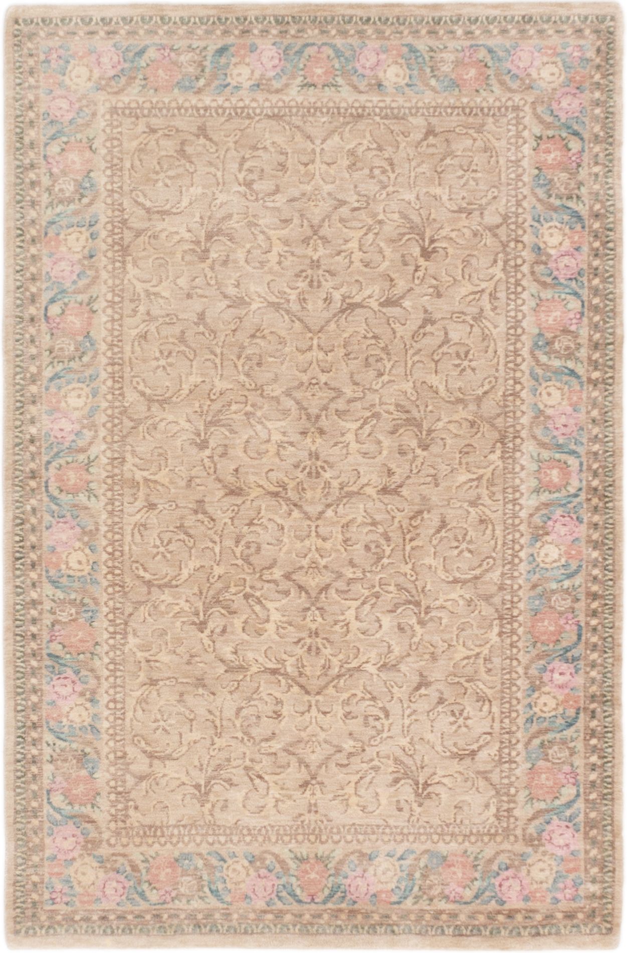 Hand-knotted Eternity Tan Wool Rug 4'0" x 6'0"  Size: 4'0" x 6'0"  