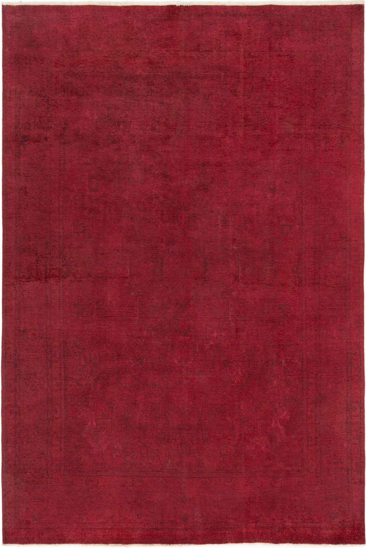 Hand-knotted Color Transition Dark Red Wool Rug 7'6" x 11'1" Size: 7'6" x 11'1"  
